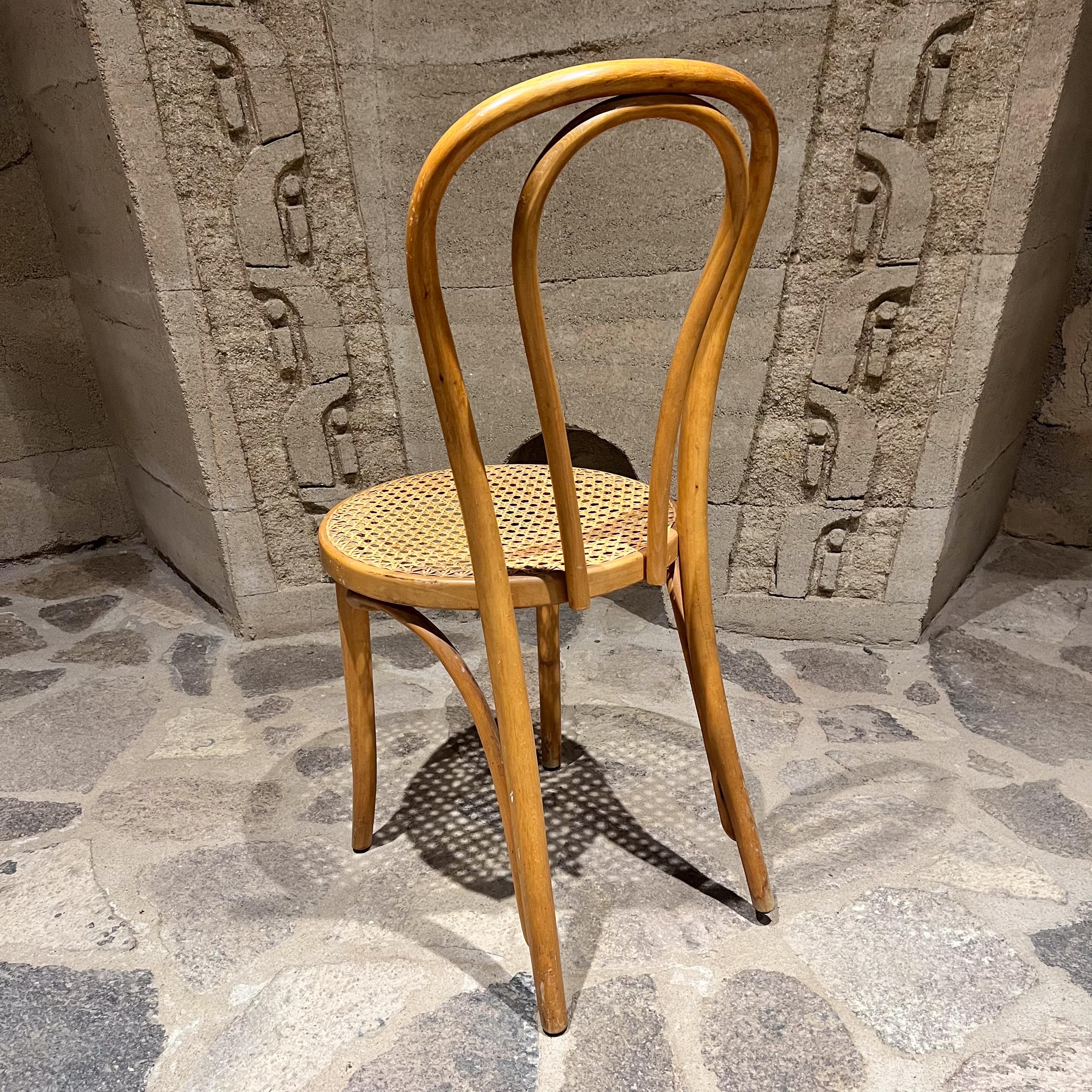 Thonet Bistro Cafe Dining Chair Bentwood and Cane In Good Condition In Chula Vista, CA