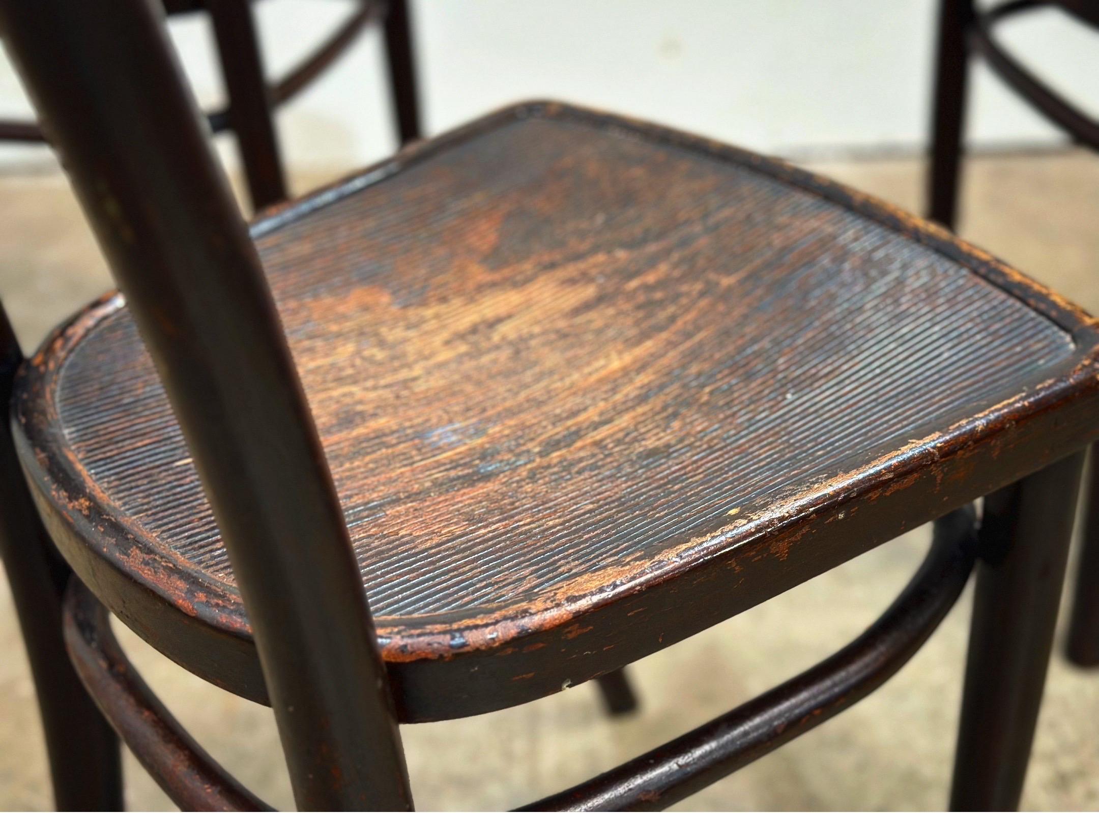 Thonet Bistro Cafe Dining Chairs - Bentwood Vienna Secessionist - A Pair In Good Condition In Decatur, GA