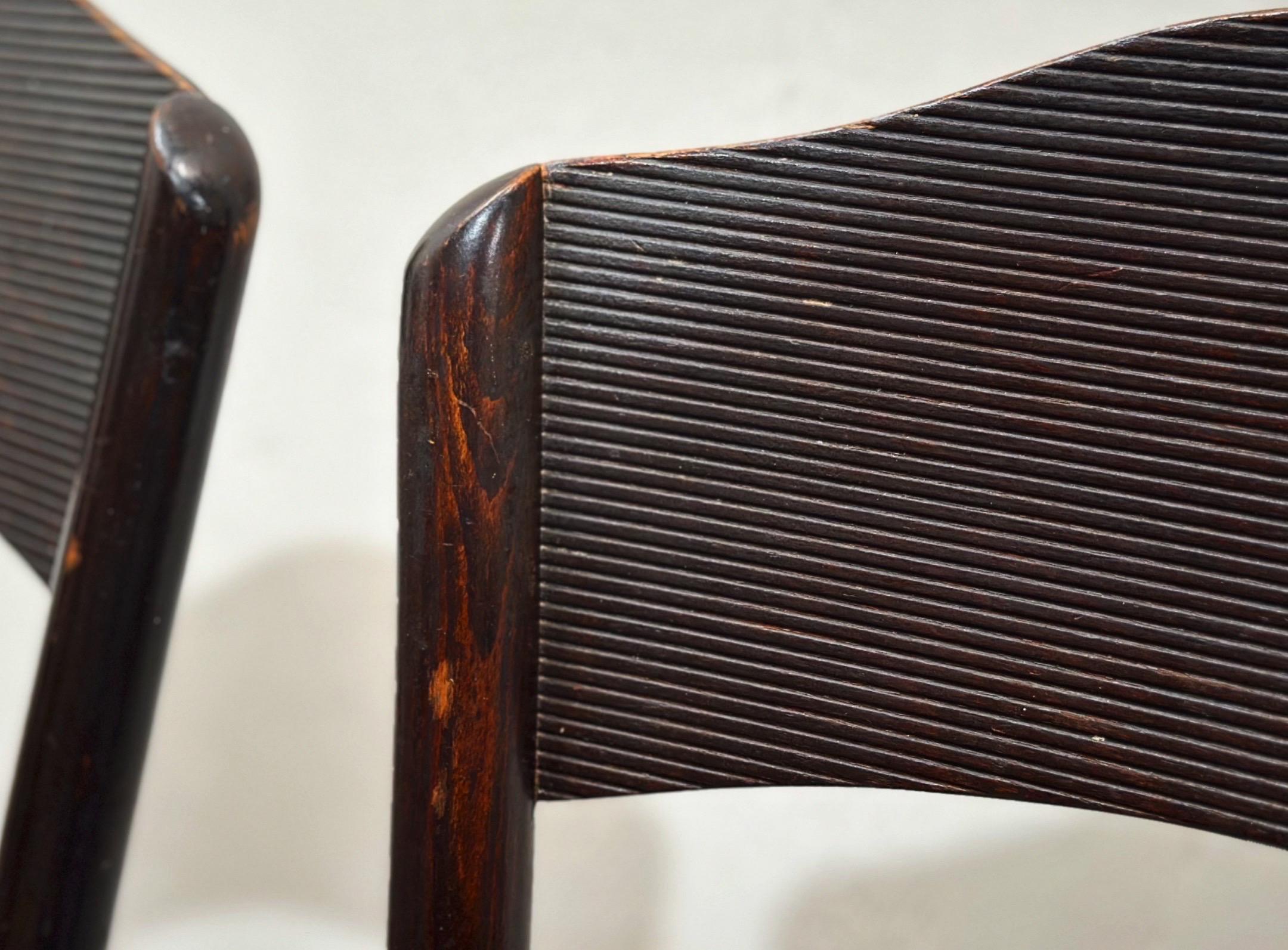 Mid-20th Century Thonet Bistro Cafe Dining Chairs - Bentwood Vienna Secessionist - A Pair