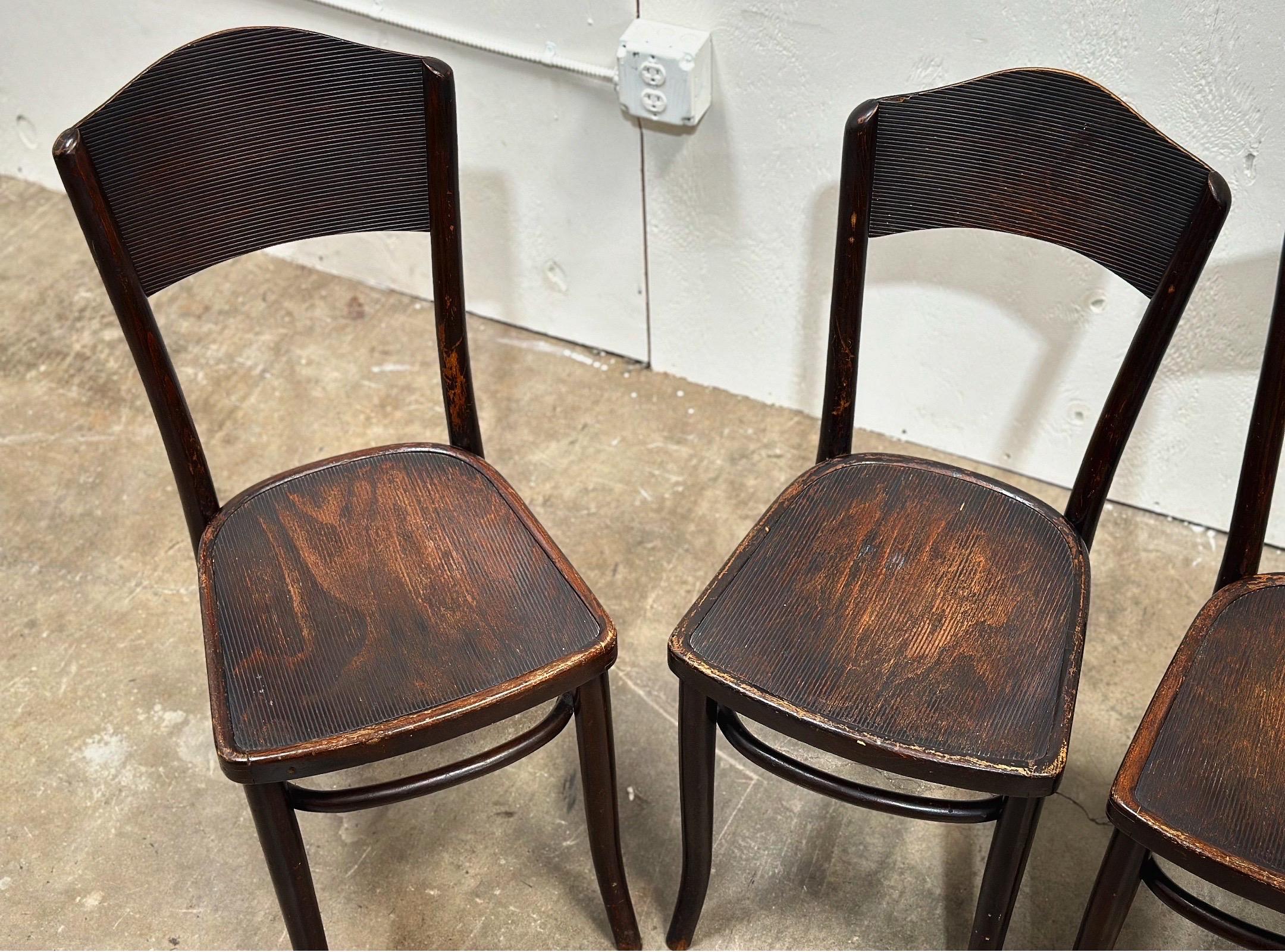 Thonet Bistro Cafe Dining Chairs - Bentwood Vienna Secessionist - A Pair 2