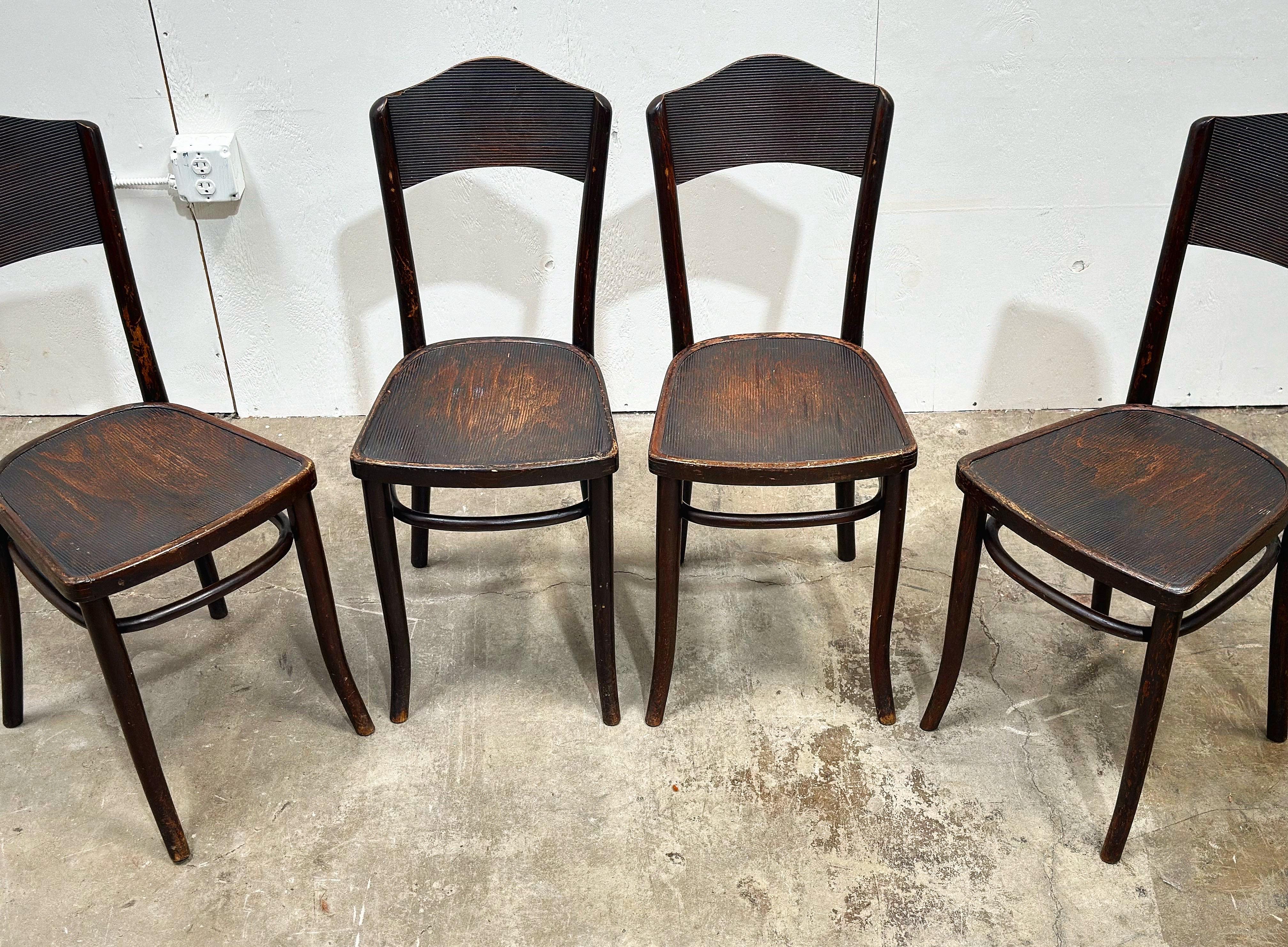Thonet Bistro Cafe Dining Chairs - Bentwood Vienna Secessionist - A Pair 3