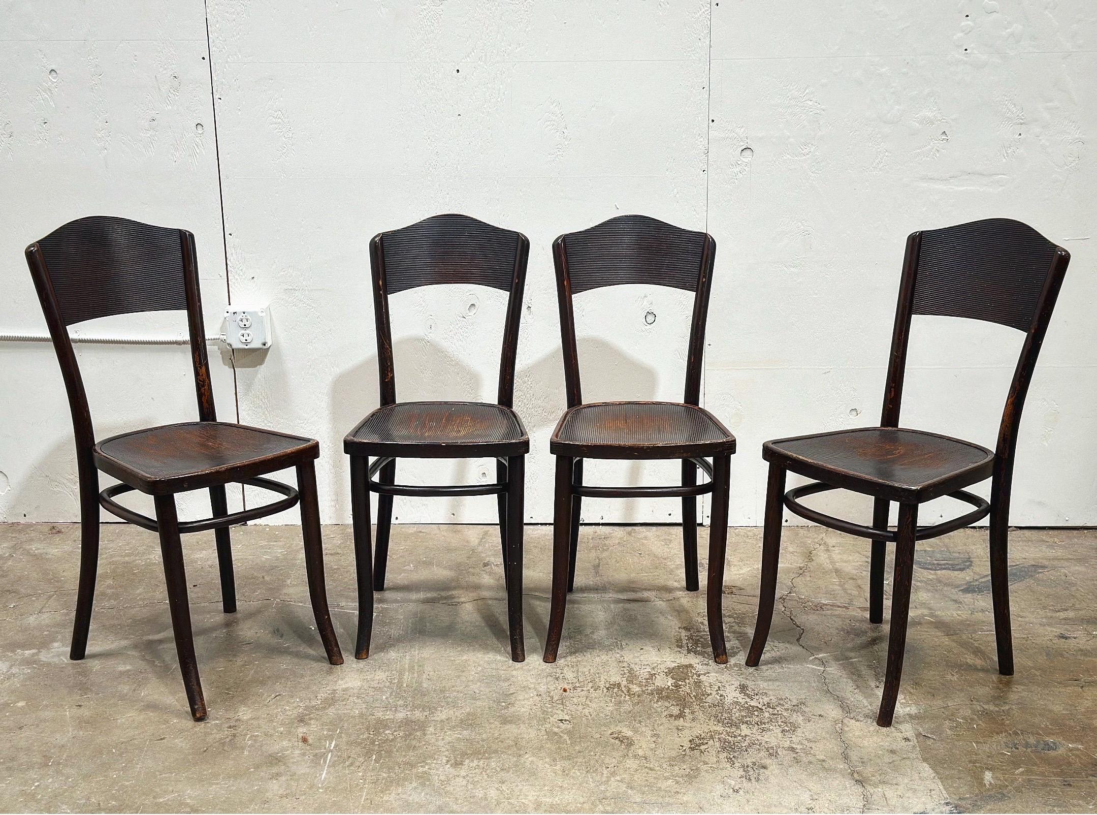Thonet Bistro Cafe Dining Chairs - Bentwood Vienna Secessionist - A Pair 4