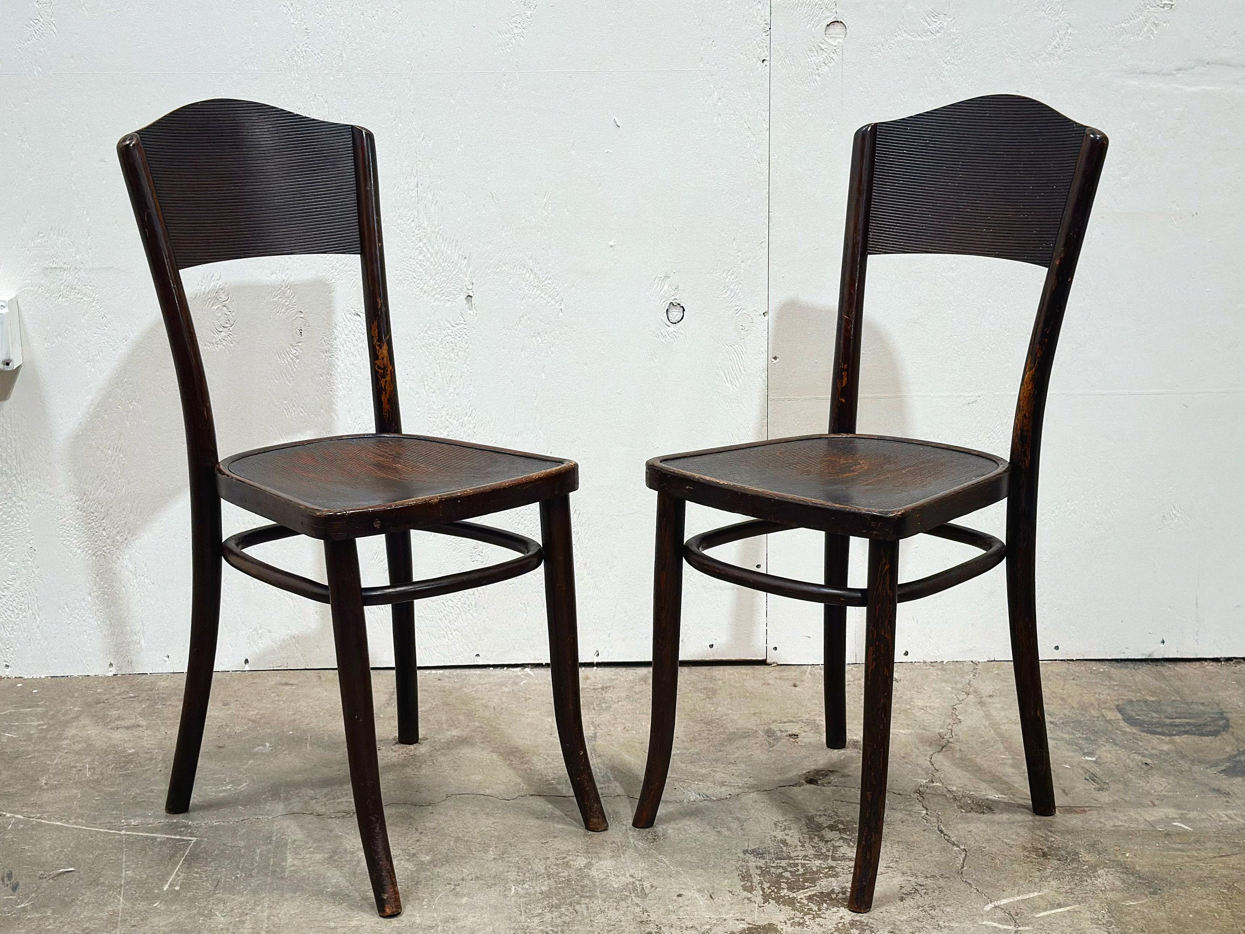 Thonet Bistro Cafe Dining Chairs - Bentwood Vienna Secessionist - Set of 4  3