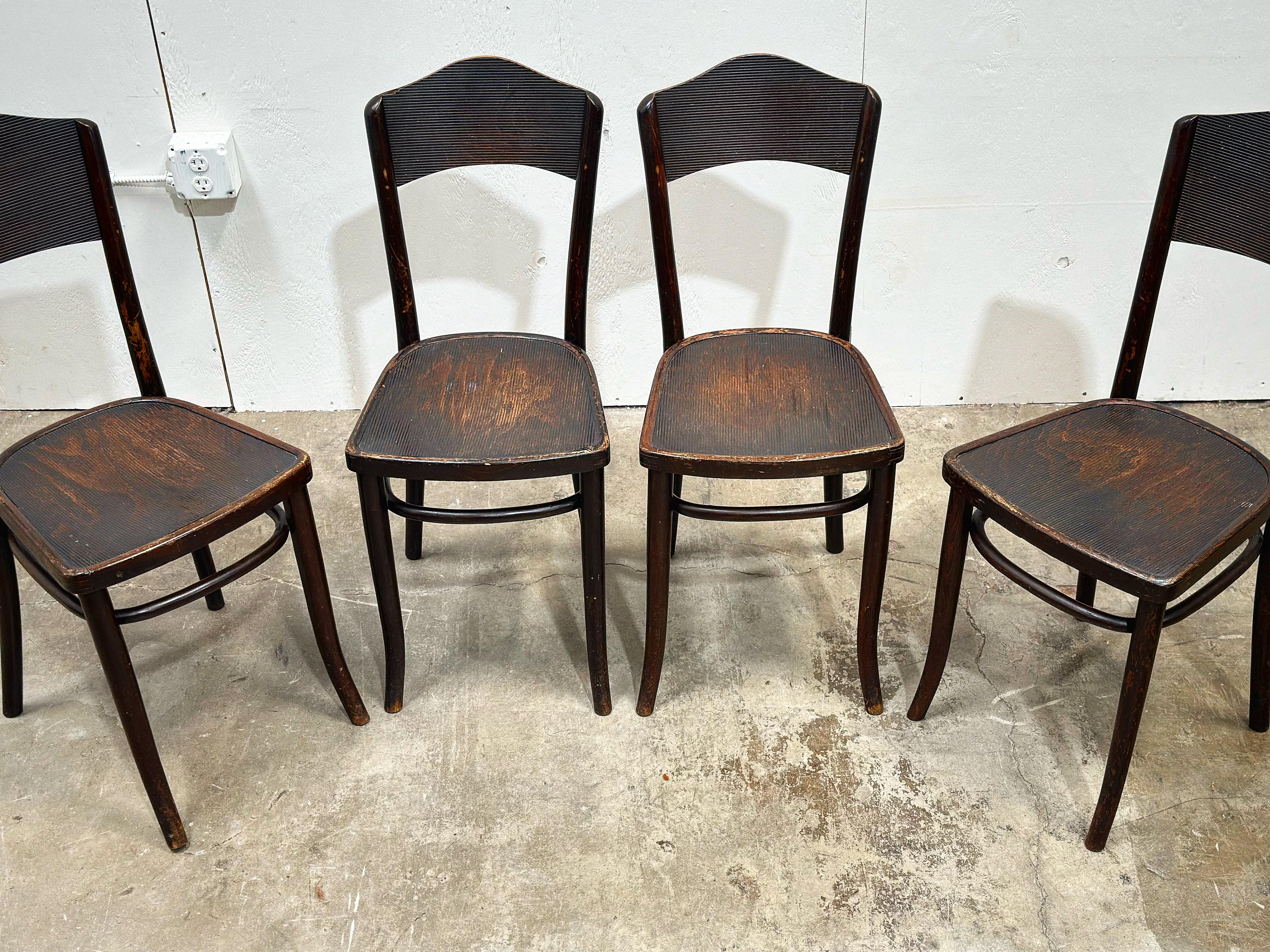 Thonet Bistro Cafe Dining Chairs - Bentwood Vienna Secessionist - Set of 4  4