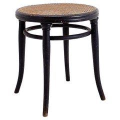 Taburete Thonet de madera curvada negra - XX