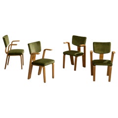 Thonet Brothers, Armchairs, Birch, Velvet, USA, 1940s