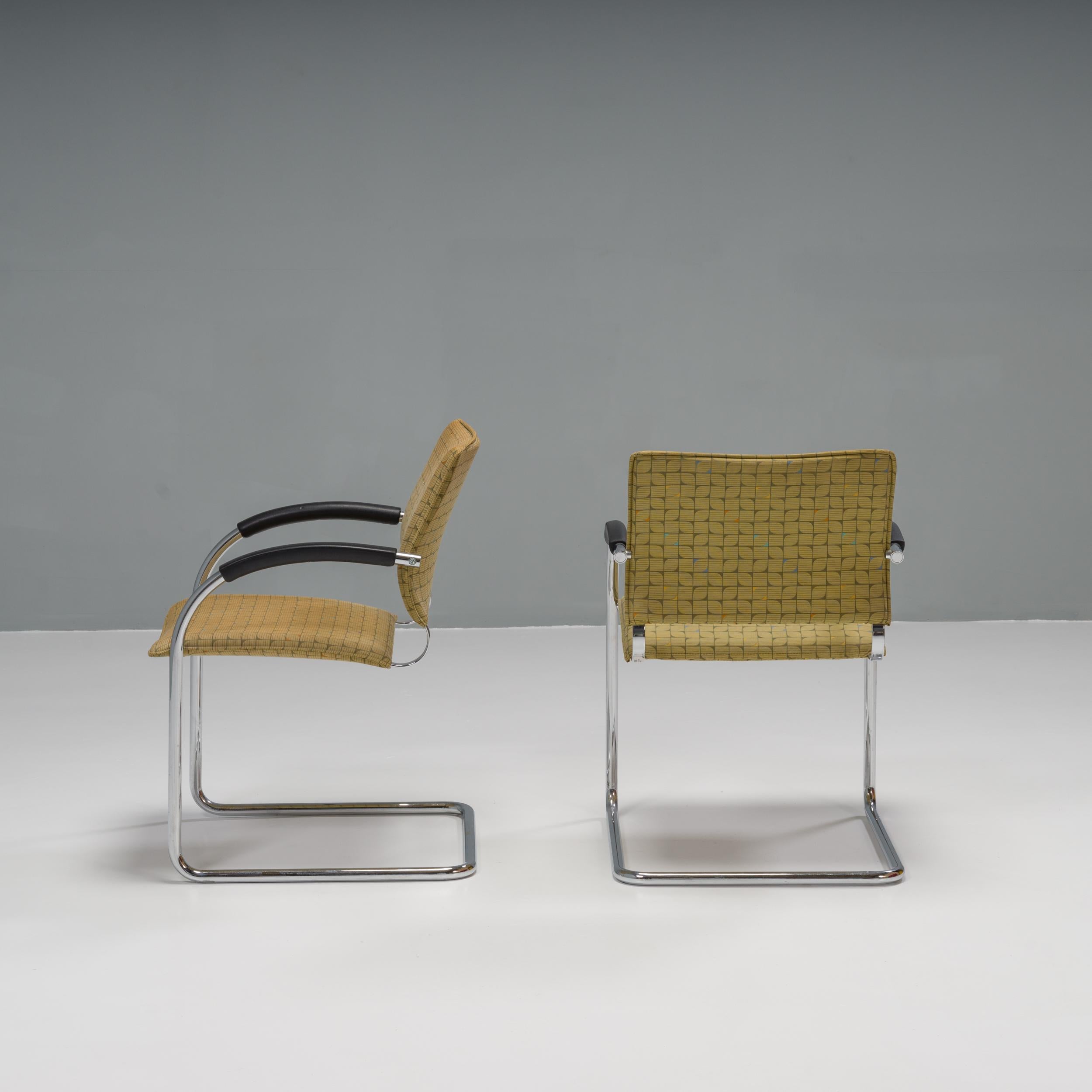 Thonet by Jozef Gorcica & Andreas Krob Brown Fabric S78 Dining Chairs, Set of 2 In Good Condition In London, GB