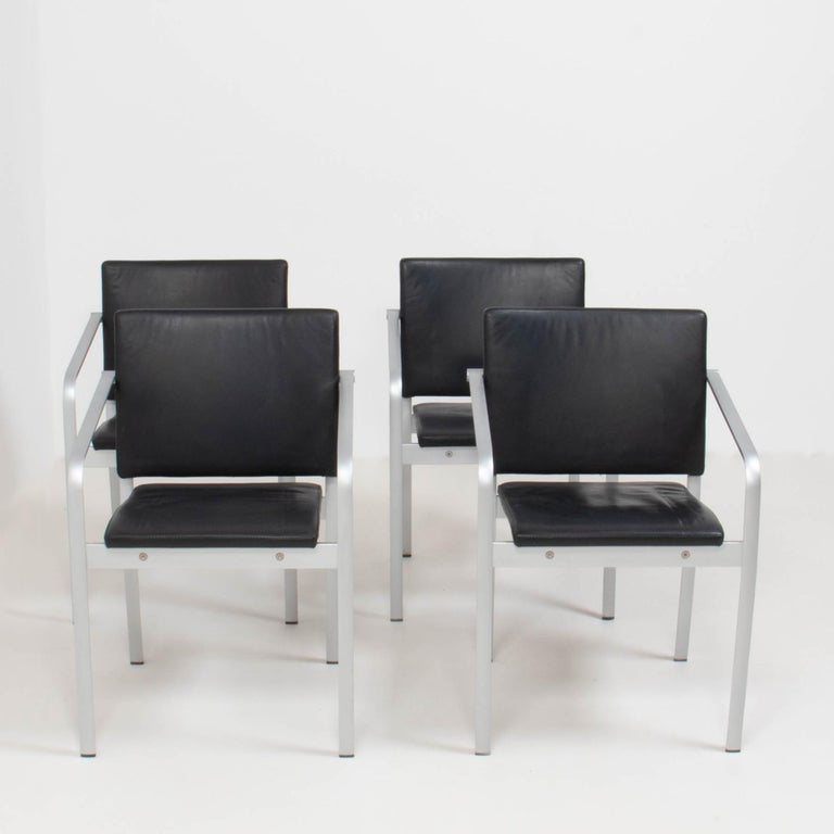 Designed by Sir Norman Foster for Thonet, these A901 PF chairs are a fantastic example of modern design.

Inspired by the Bauhaus movement, the chairs are constructed from bent aluminum frames with the fixings becoming a feature of the