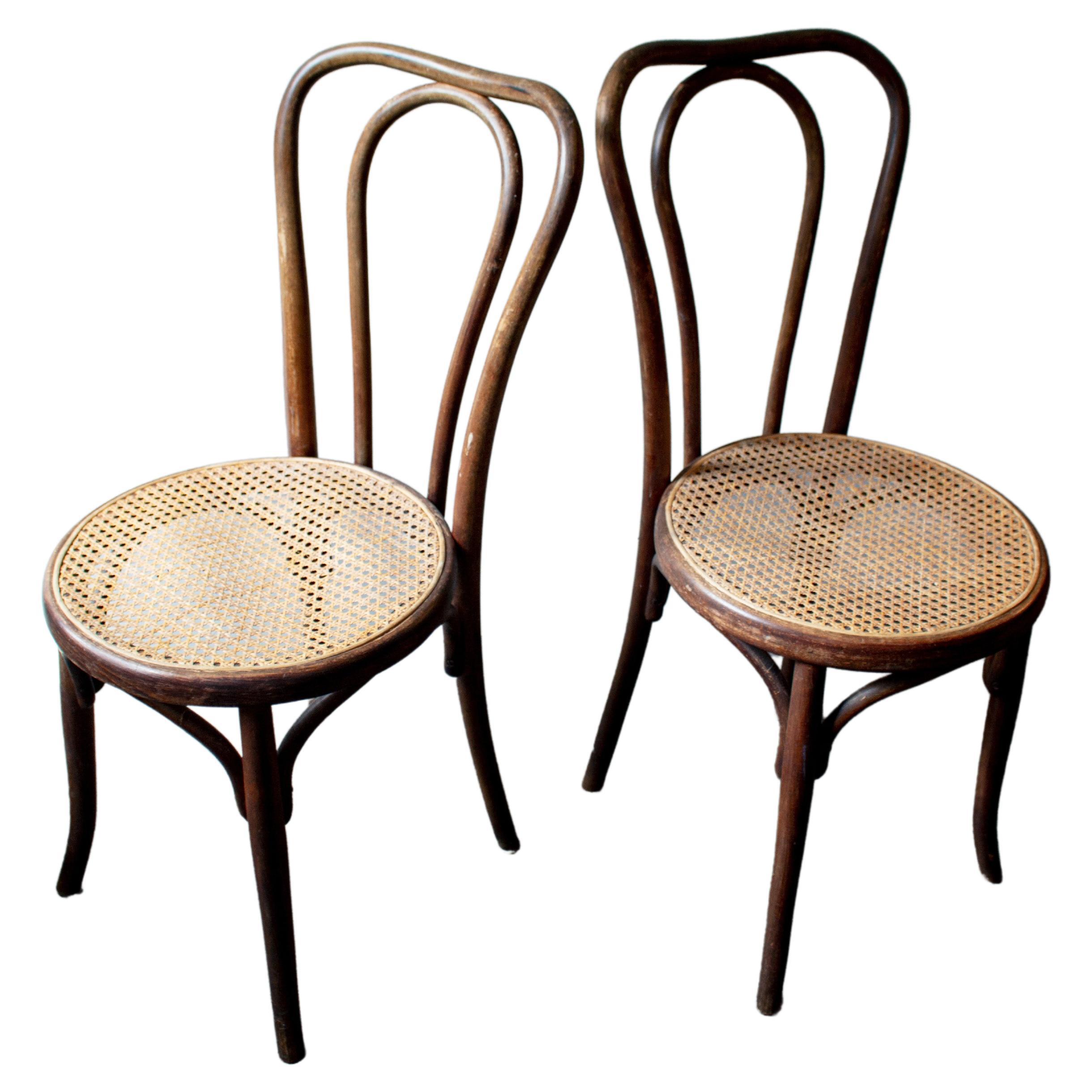 Thonet Cane Chair Set by Fischel