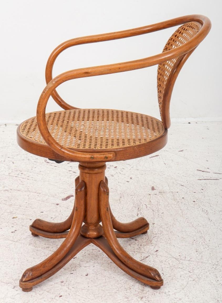 20th Century Thonet Caned Bentwood Swivel Chair, No. 5501