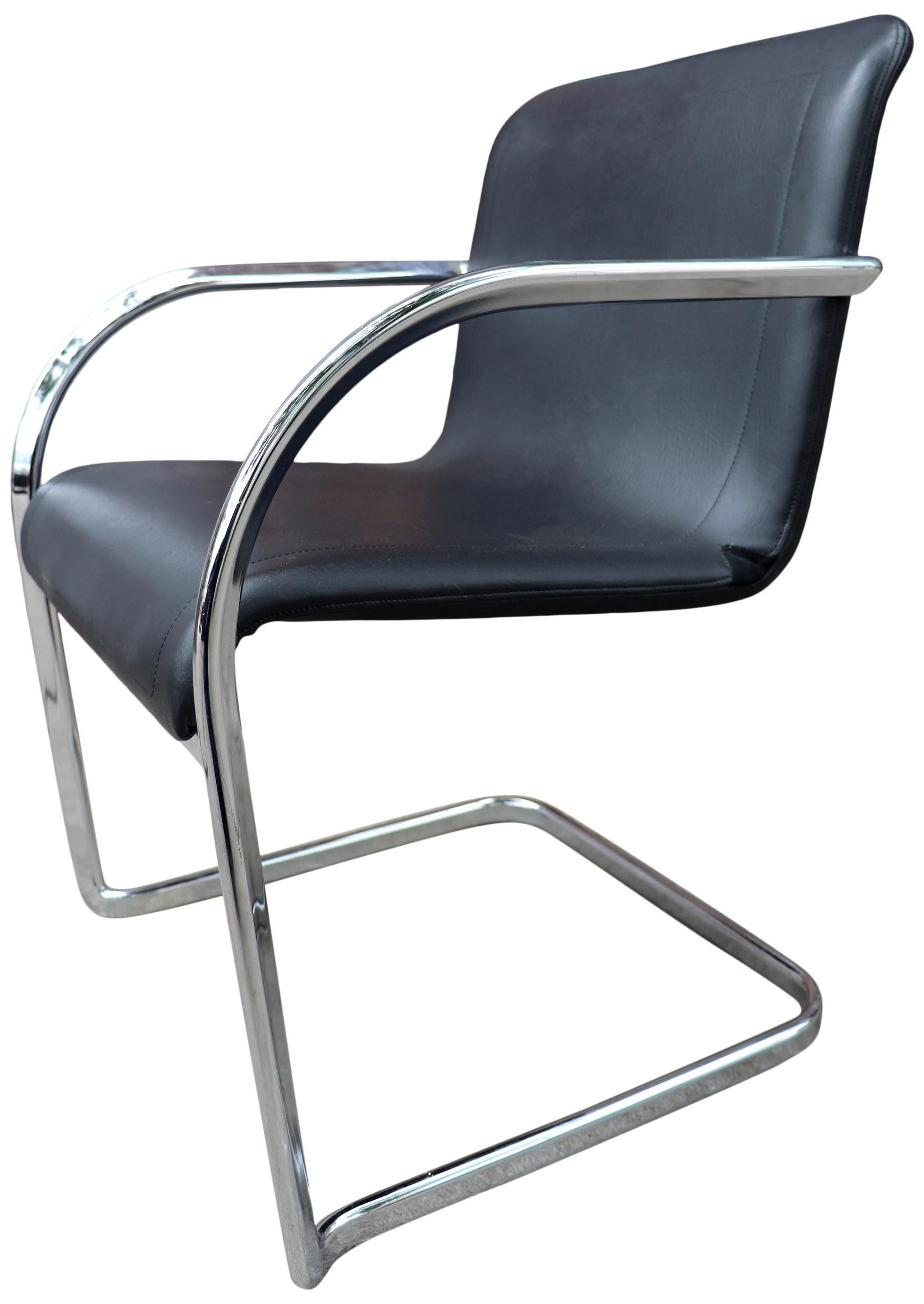 American Thonet Cantilever Lounge Chairs in Chrome by Anton Lorenz