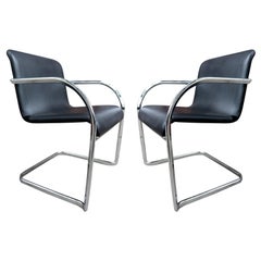 Thonet Cantilever Lounge Chairs in Chrome by Anton Lorenz