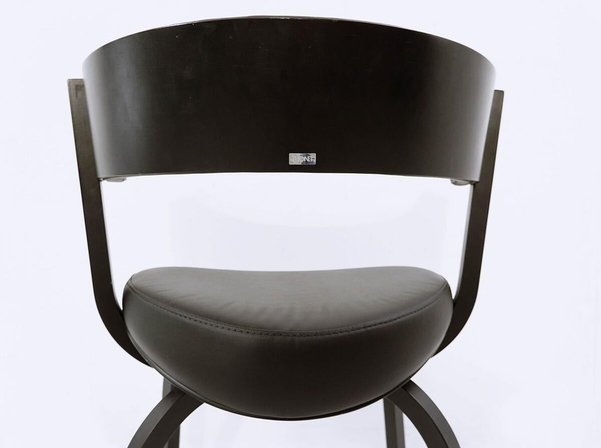Thonet Chair 404 in Black Wood and Leather For Sale 3