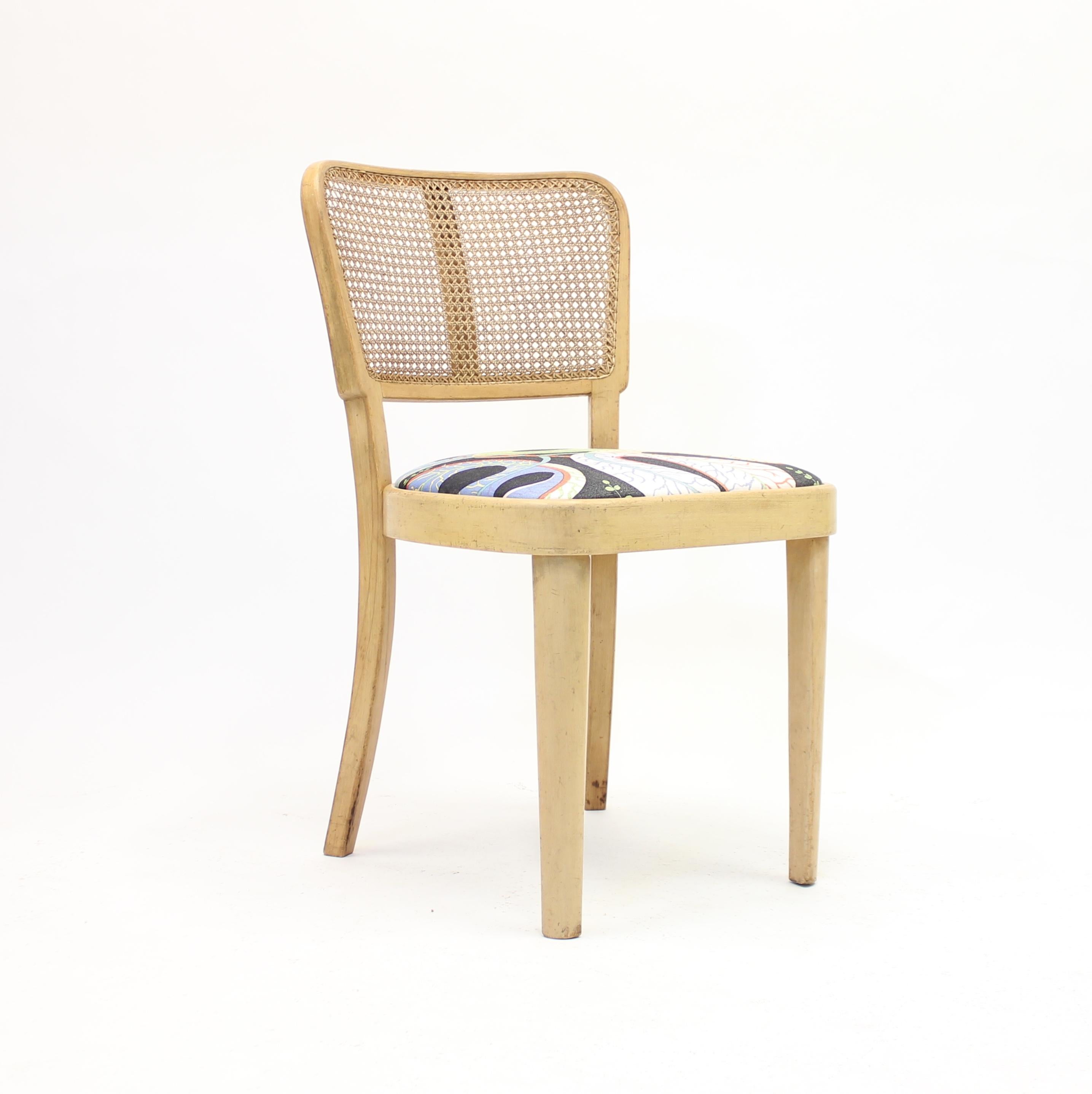 Mid-Century Modern Thonet Chair with Josef Frank fabric, ca 1950s
