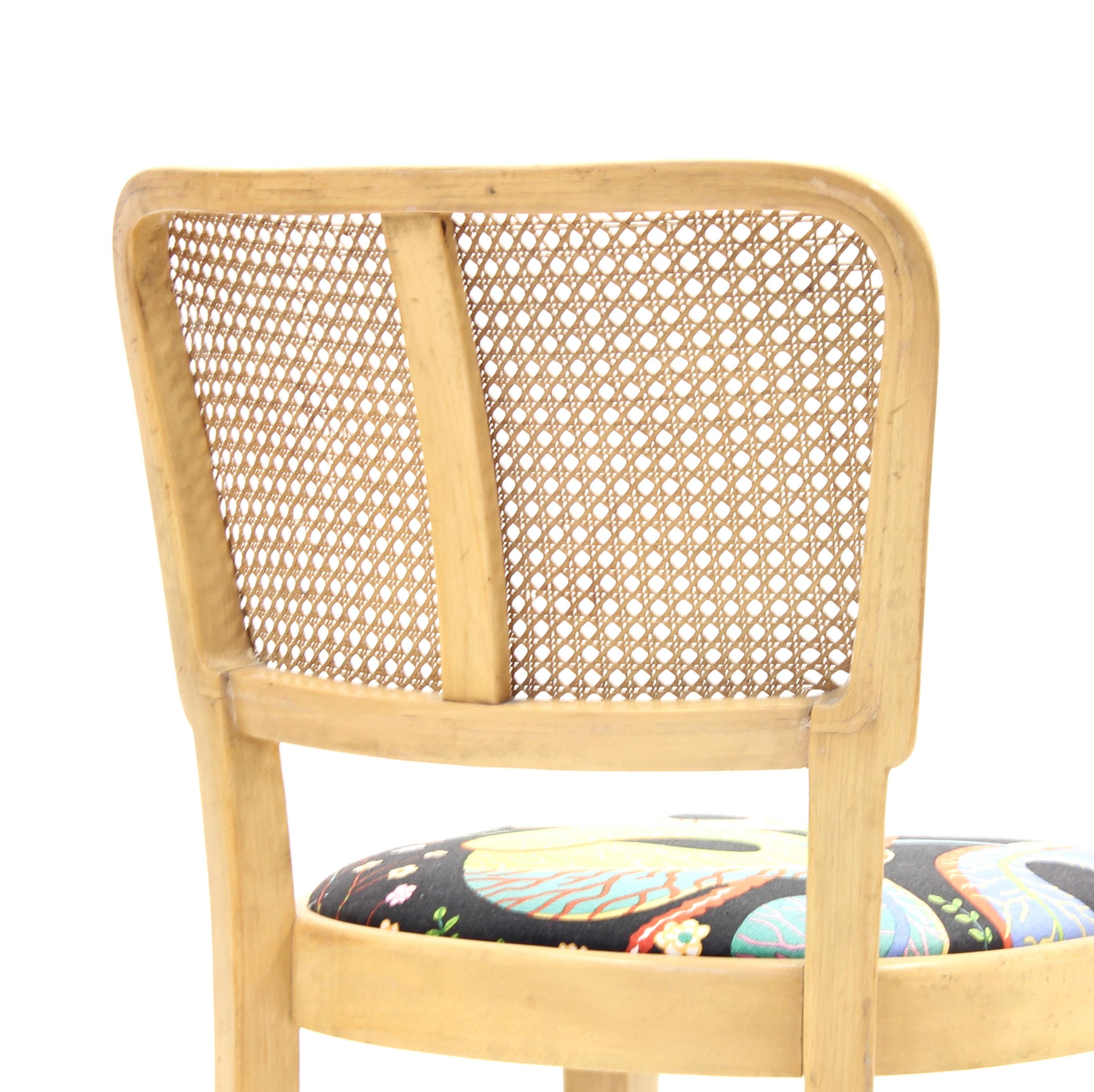 Thonet Chair with Josef Frank fabric, ca 1950s 1