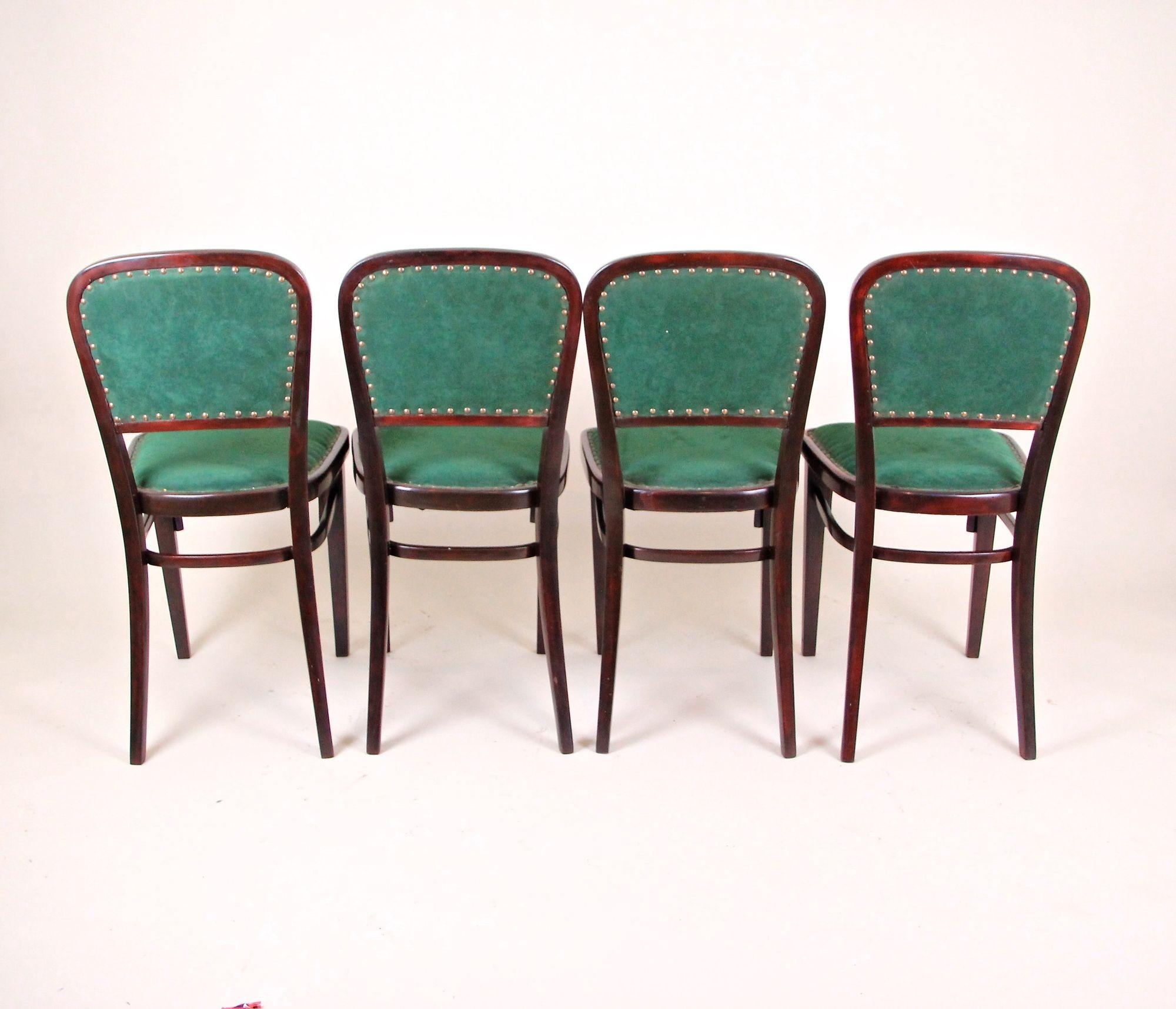 Austrian Thonet Chairs Set of Four by Marcel Kammerer Art Nouveau, Austria, circa 1910
