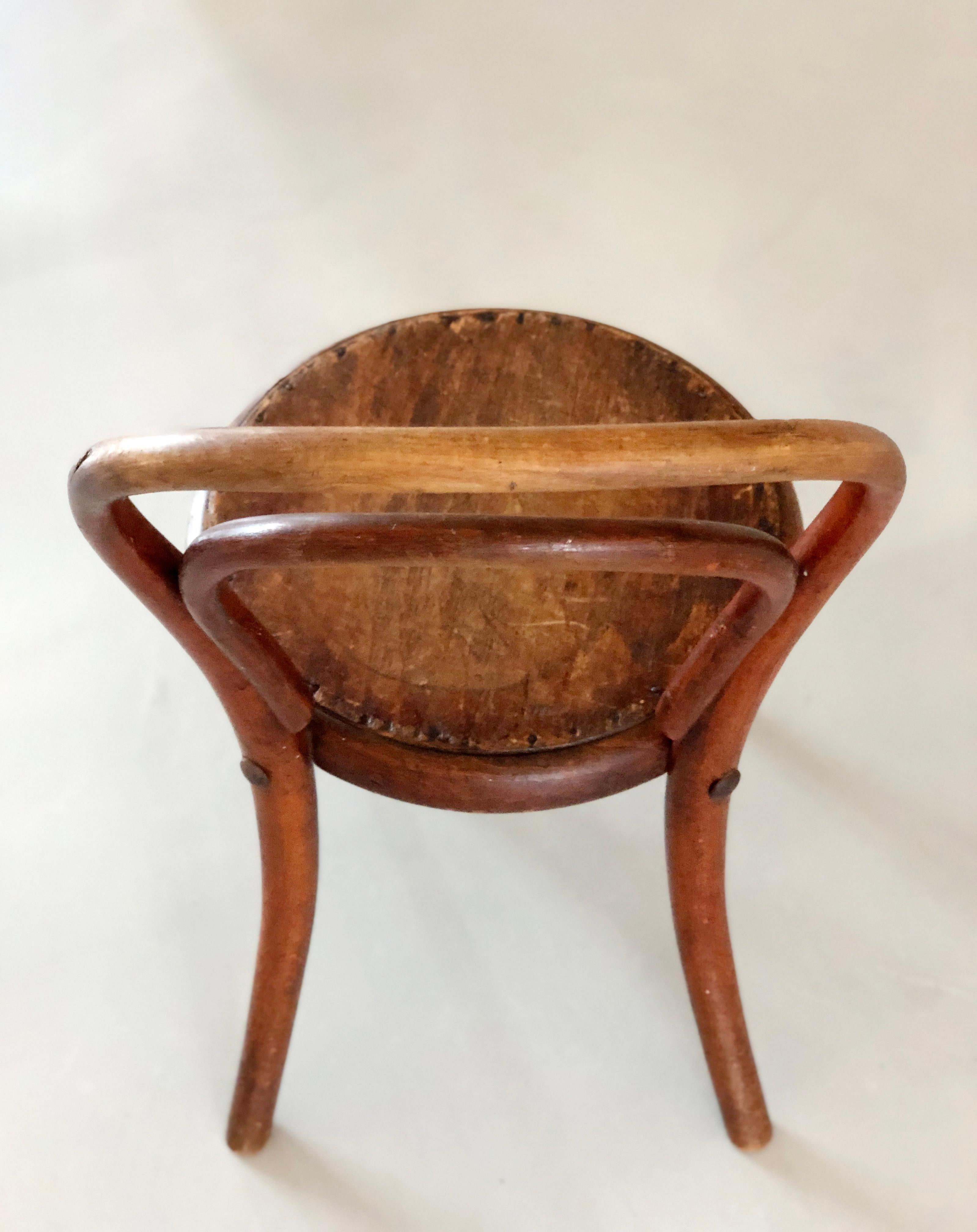 Hand-Crafted Thonet Child Chair No14 / designed 1859 Vienna / Stamped and labeled / Bentwood