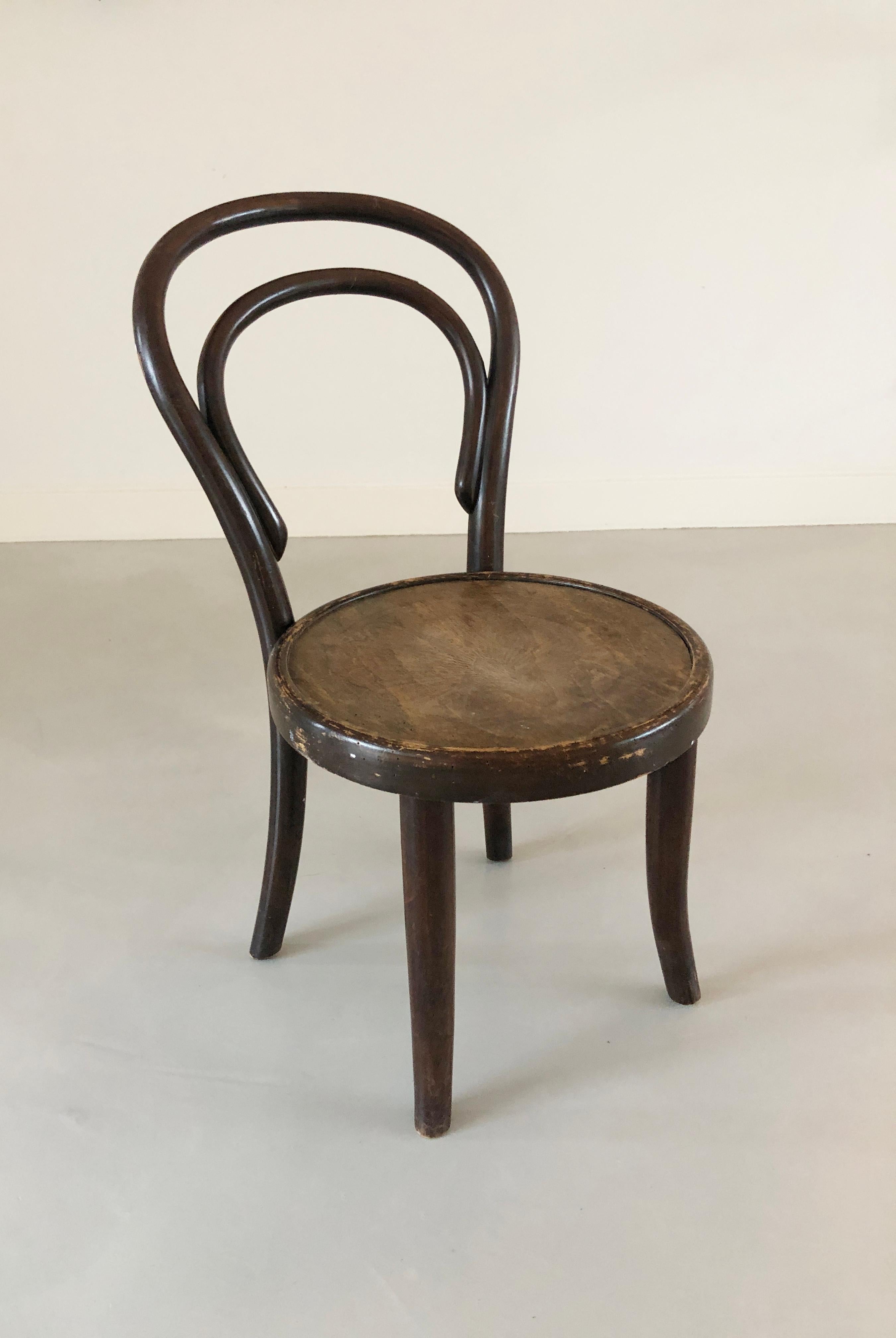Thonet Child Chair No14 / designed 1859 Vienna / Stamped and labeled / Bentwood 8