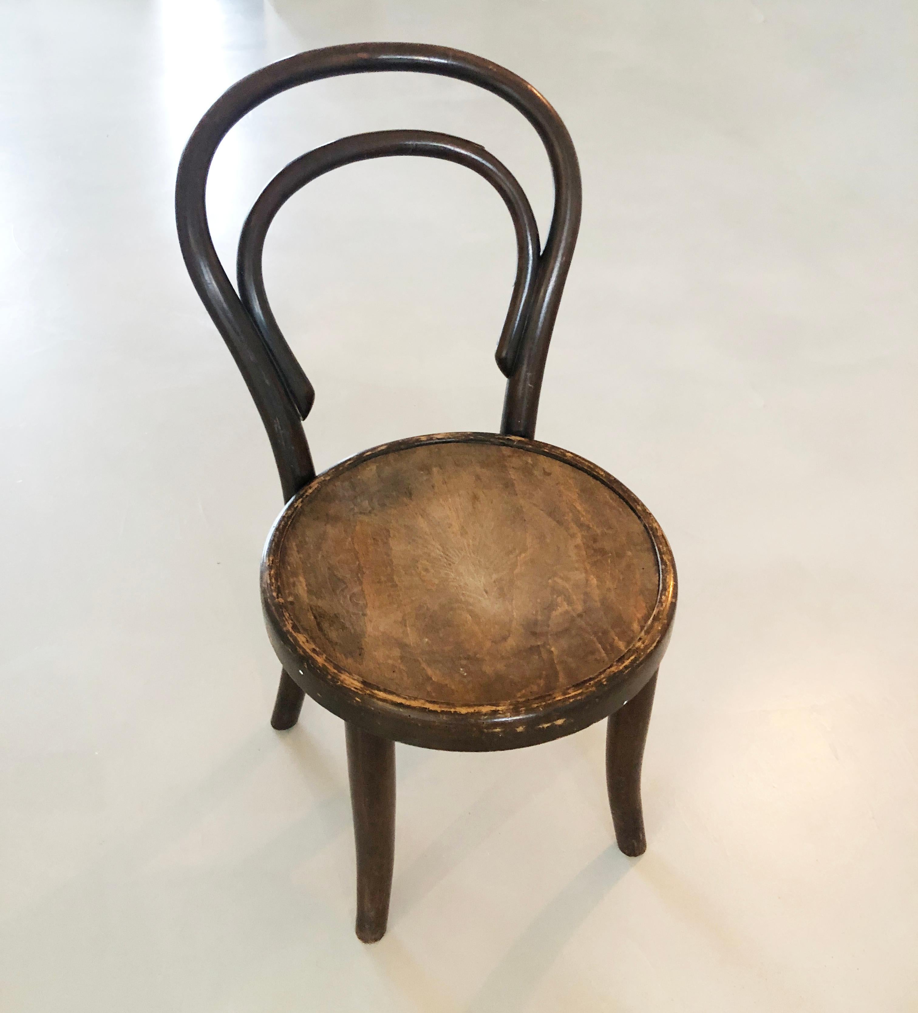 Thonet Child Chair No14 / designed 1859 Vienna / Stamped and labeled / Bentwood 10