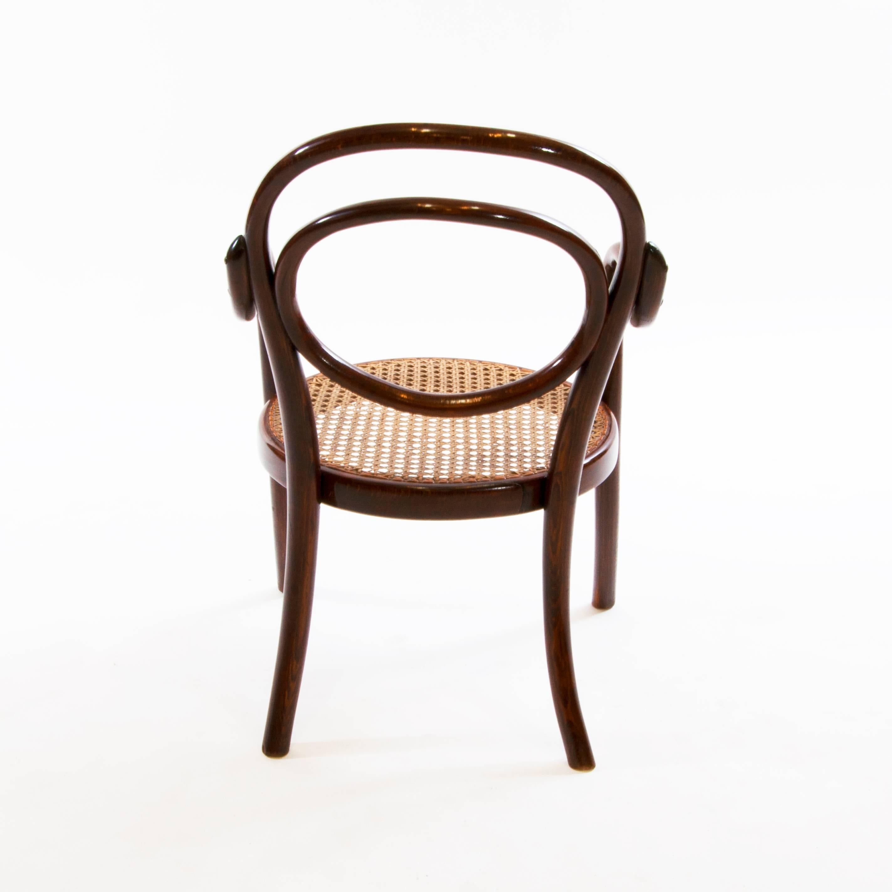 Stained Thonet Children Bentwood Armchair No. 1