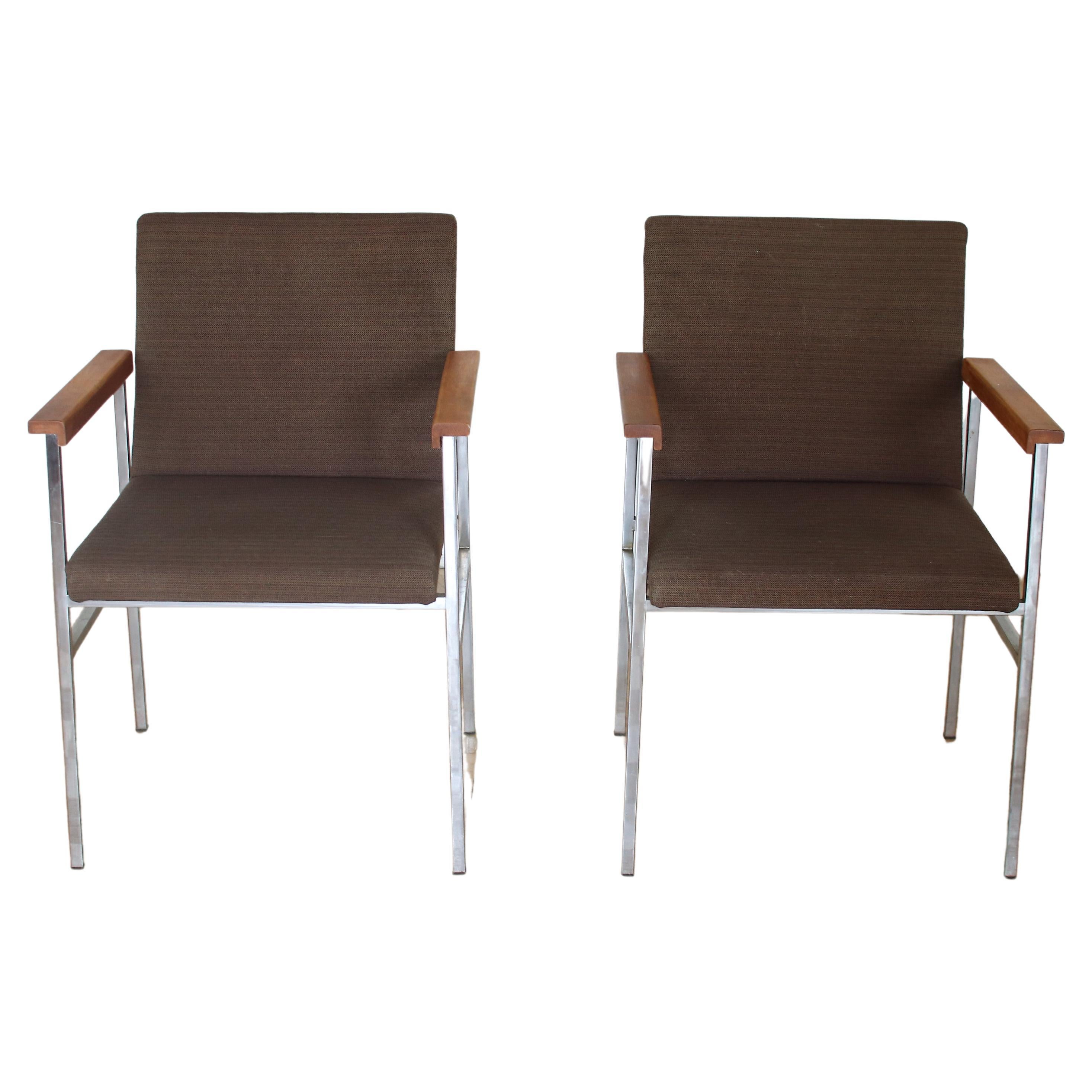 Thonet Chrome Armchairs, 1960s For Sale