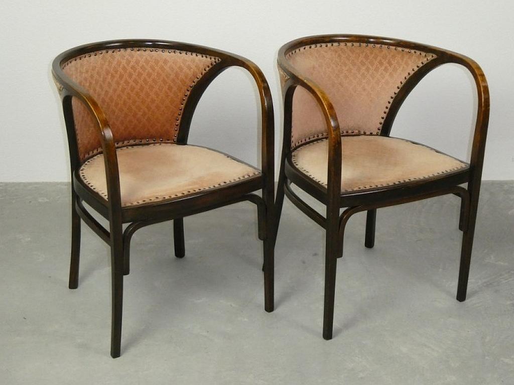 Vienna Secession Thonet Club Chairs No.6517 by Marcel Kammerer for Thonet For Sale
