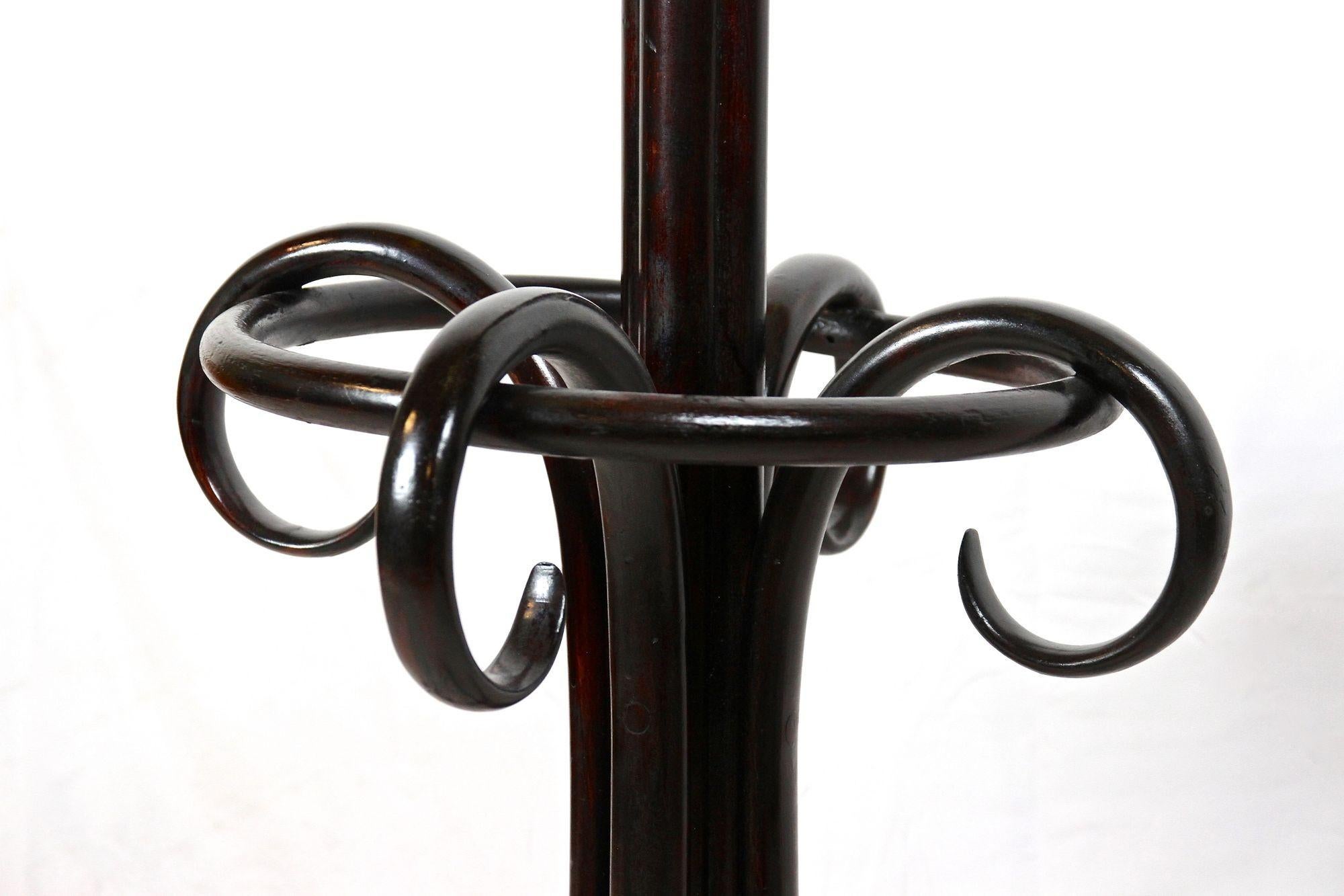 Thonet Coat Rack/ Wardrobe Stand Bentwood Polished, Art Nouveau, AT ca. 1905 For Sale 6