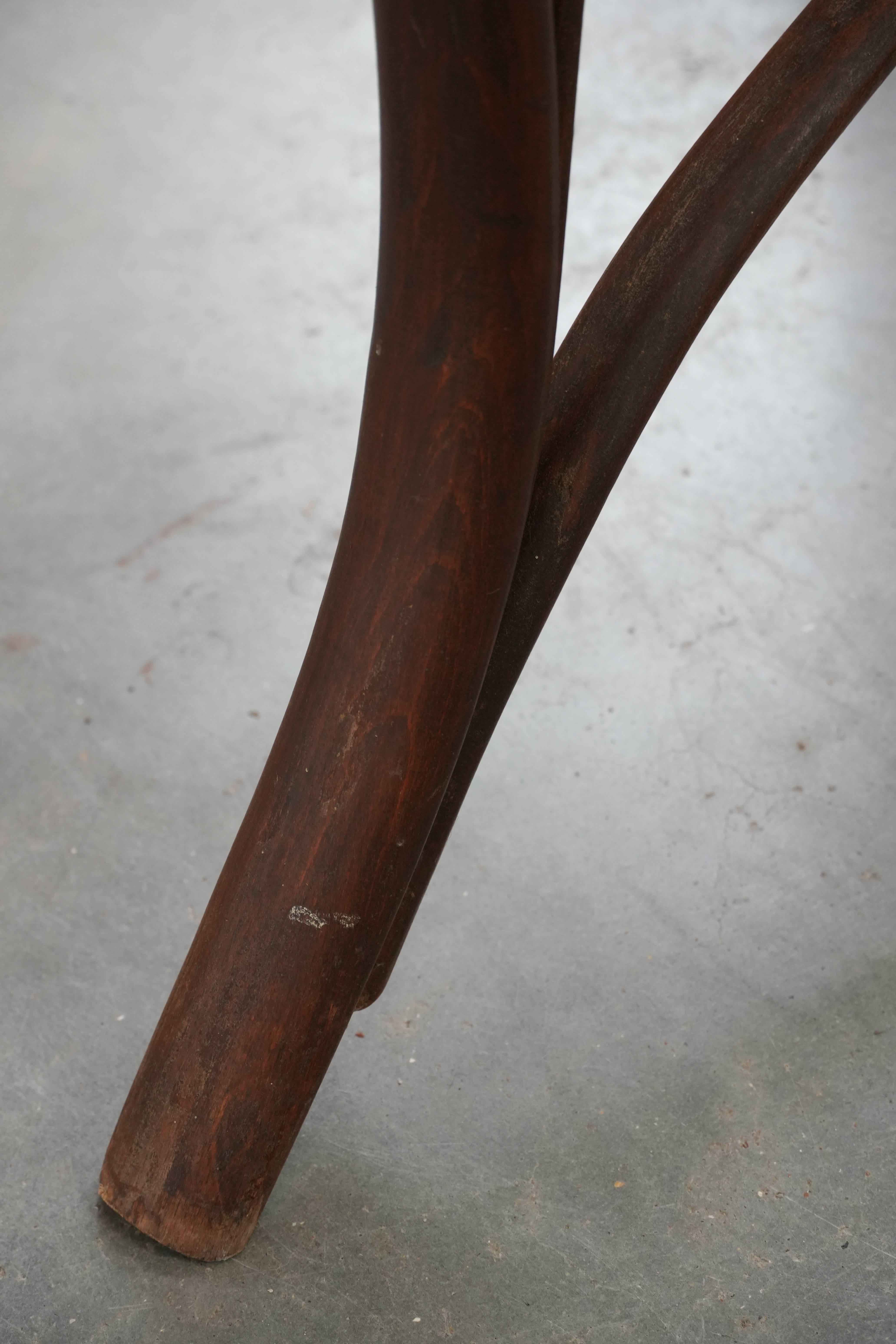 Thonet design side table from the early 20th century with a natural stone top For Sale 5