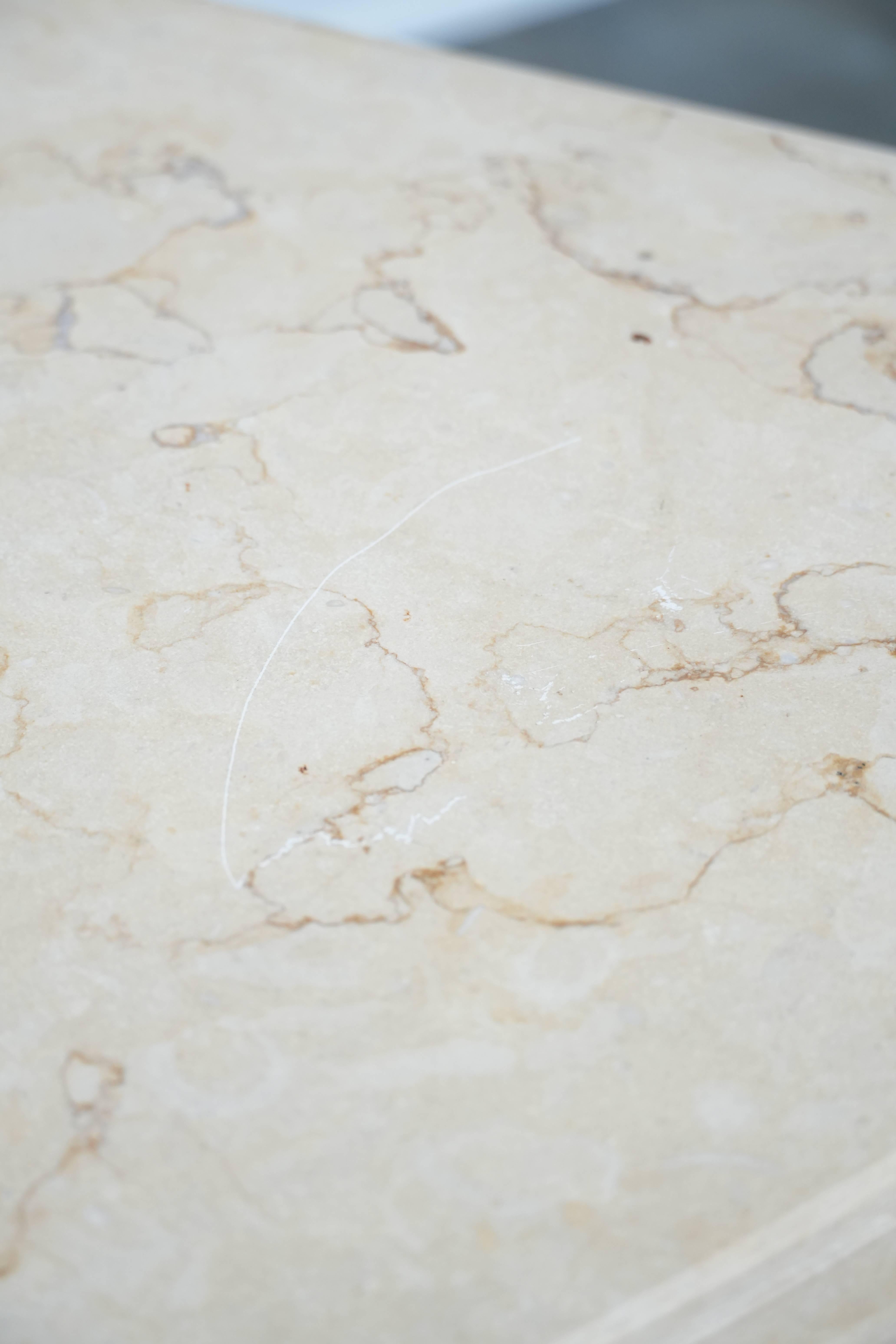 Thonet design side table from the early 20th century with a natural stone top In Fair Condition For Sale In Harderwijk, NL