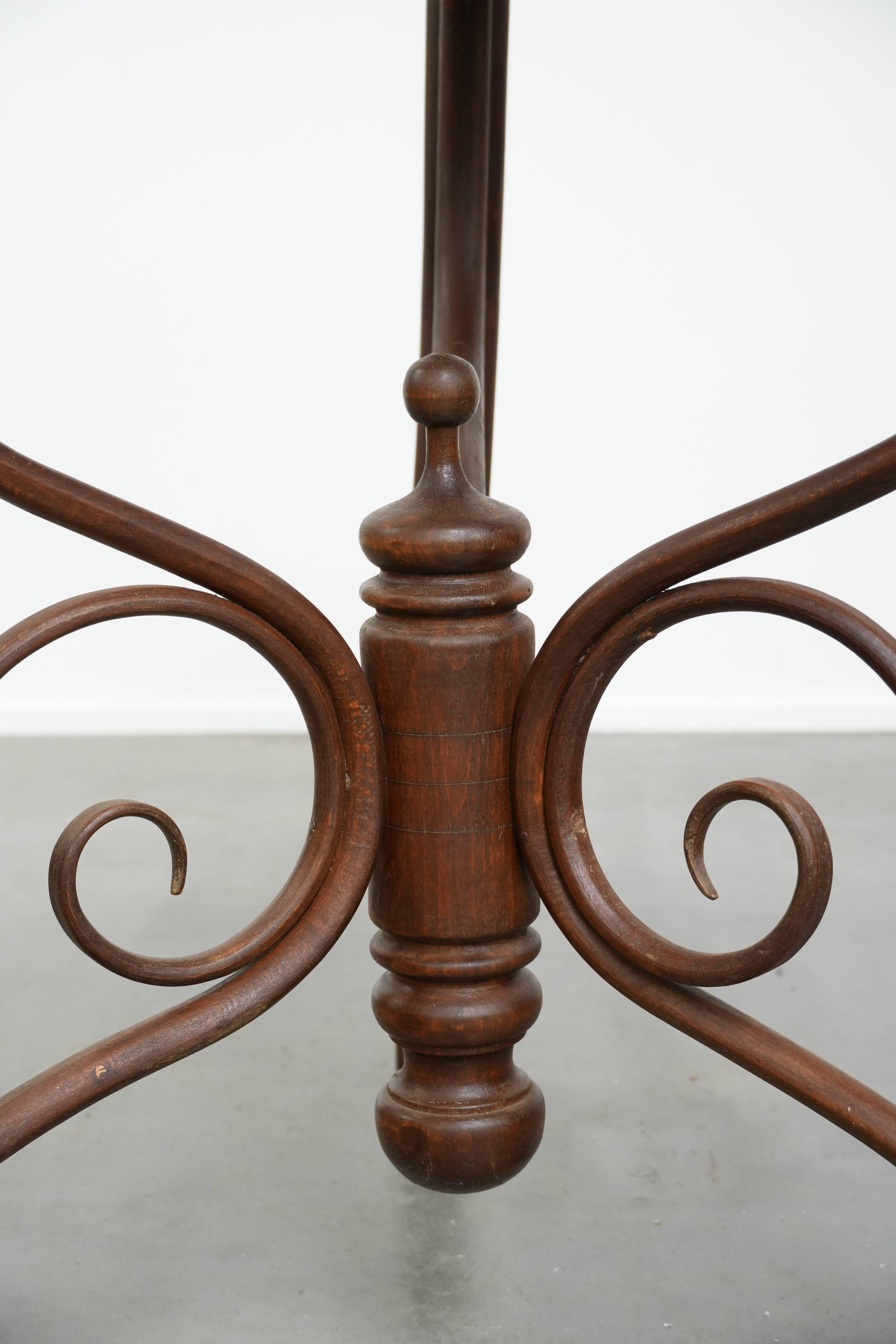 Stone Thonet design side table from the early 20th century with a natural stone top For Sale