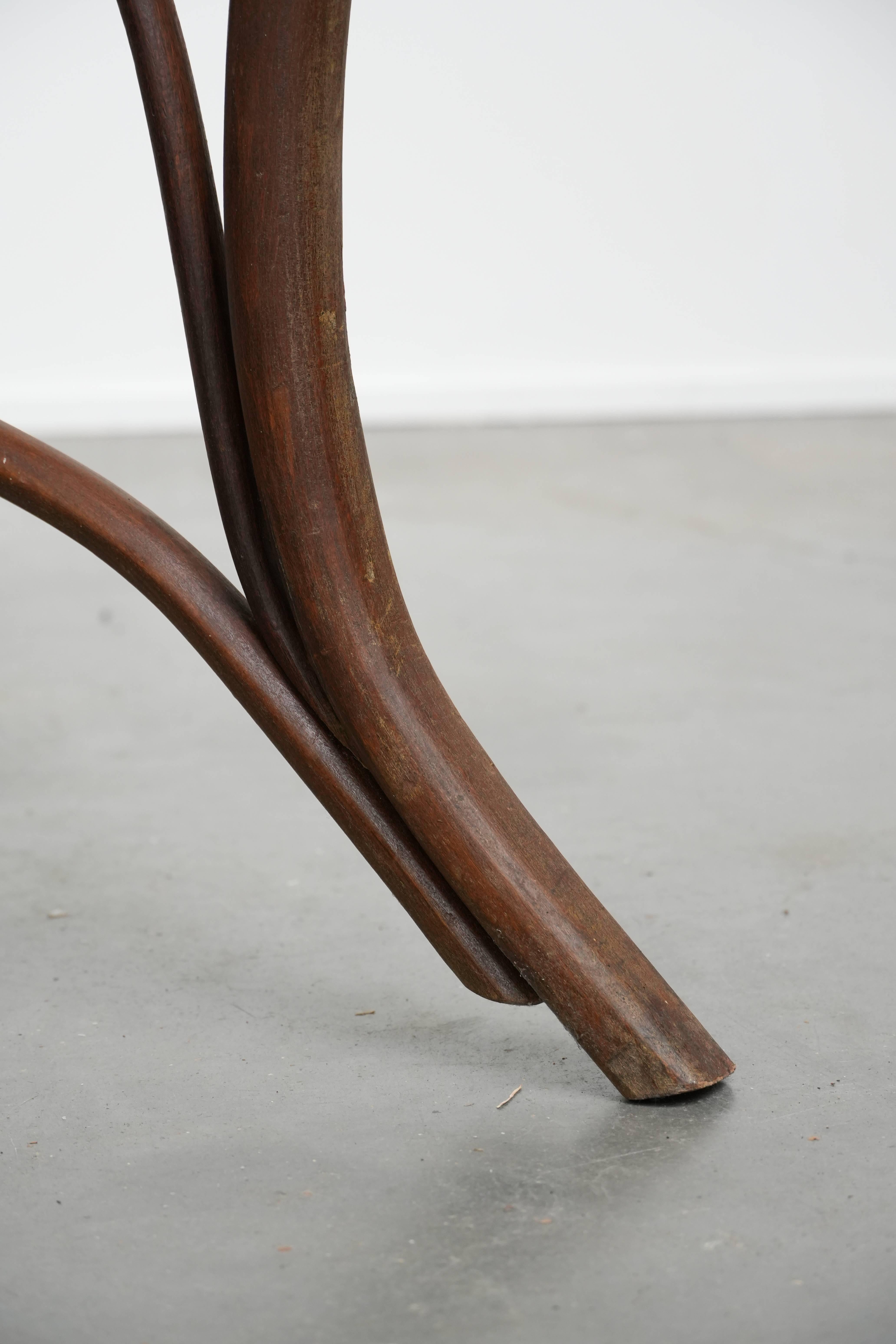 Thonet design side table from the early 20th century with a natural stone top For Sale 1