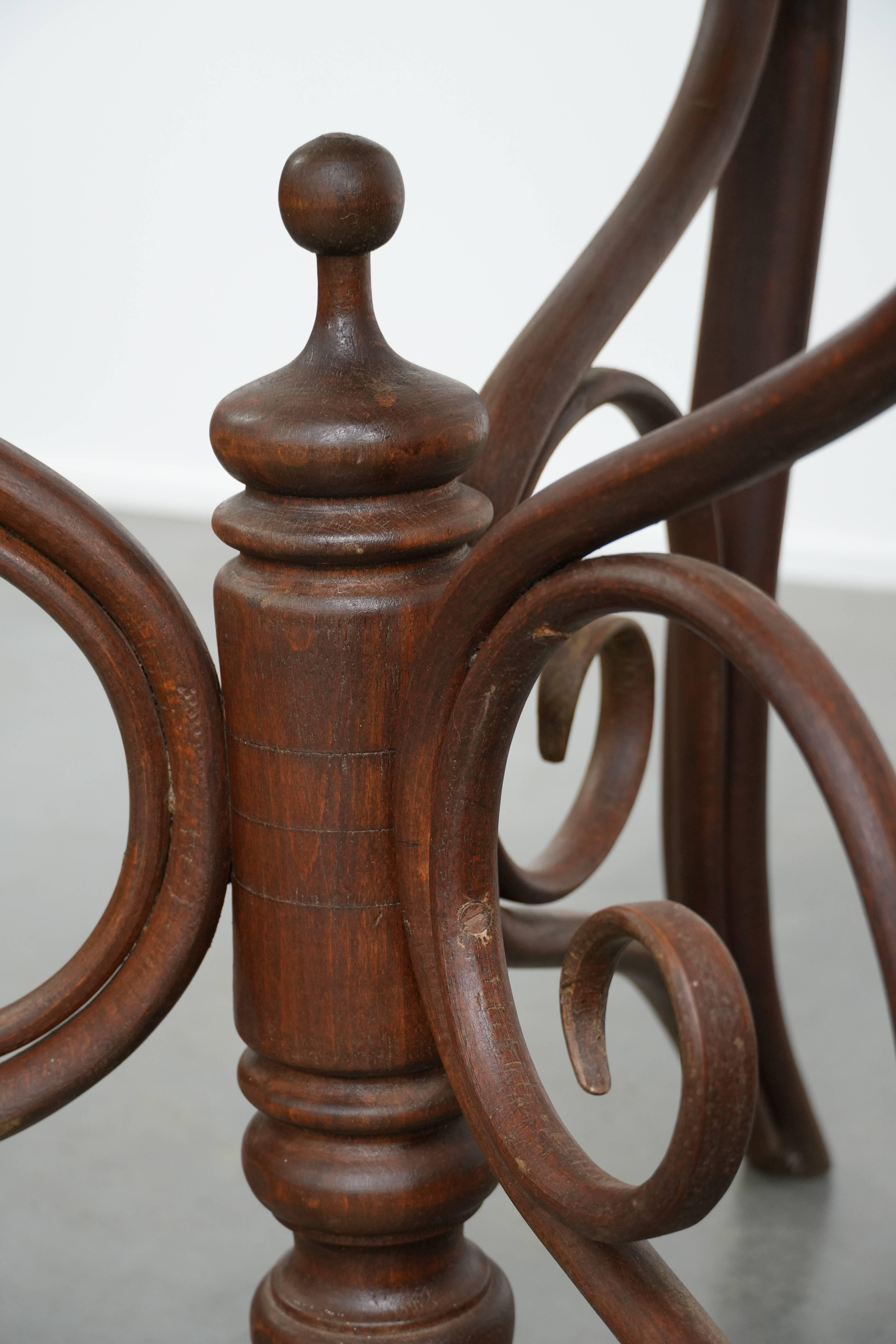 Thonet design side table from the early 20th century with a natural stone top For Sale 3