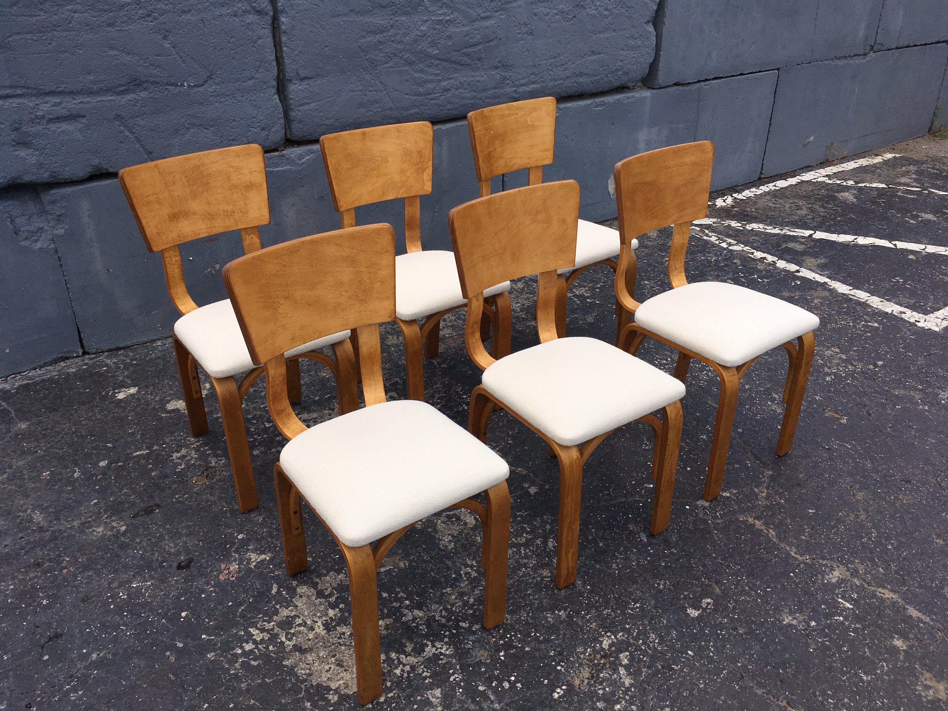 Thonet Dining Chairs, Bentwood and Fabric, Excellent Condition, Midcentury 3