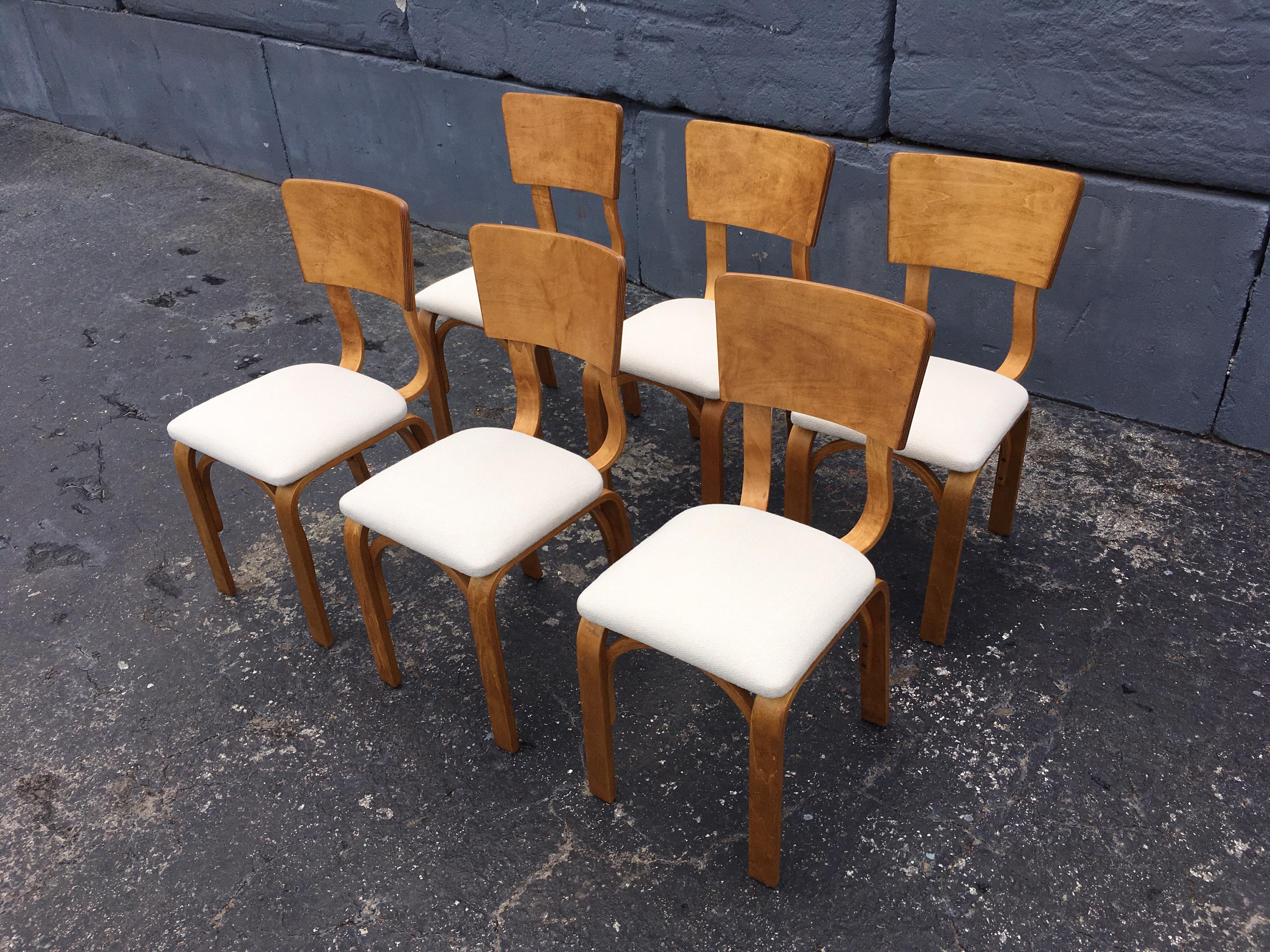 Thonet Dining Chairs, Bentwood and Fabric, Excellent Condition, Midcentury 4