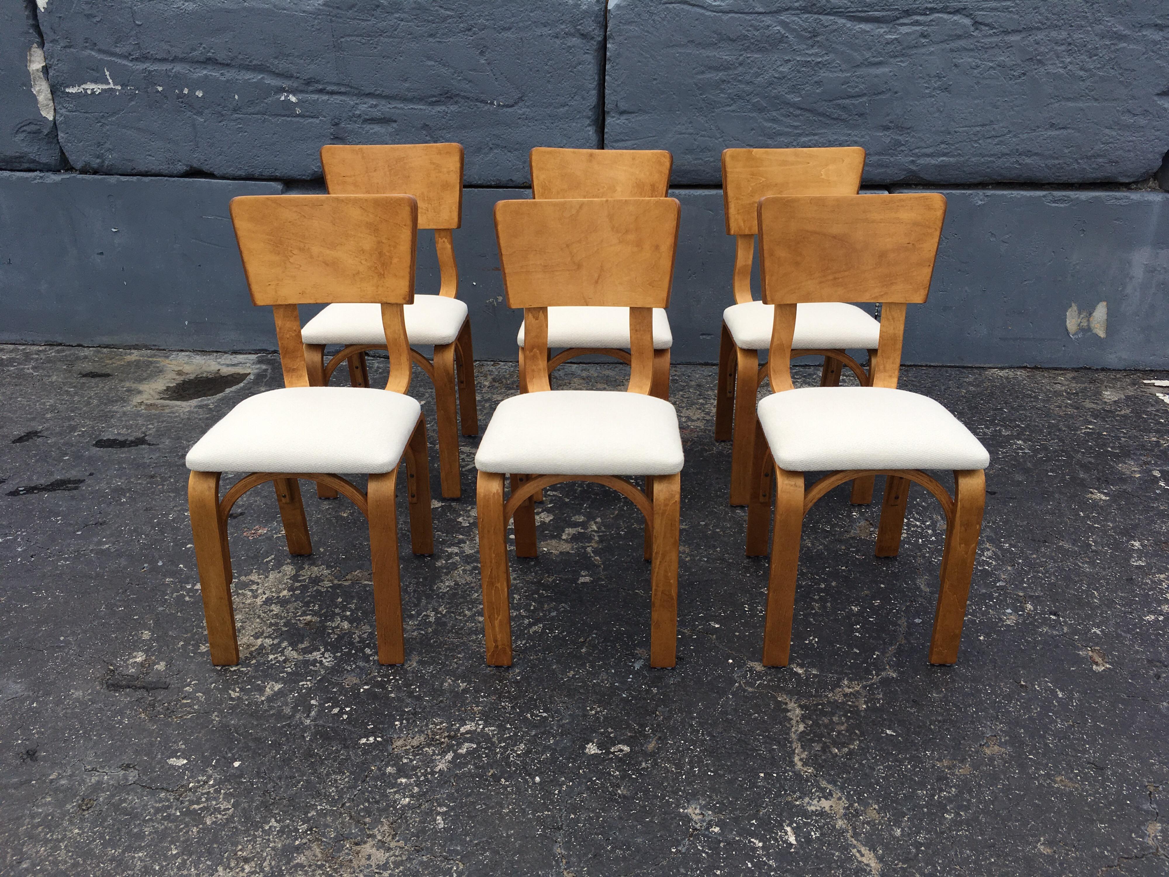 Thonet Dining Chairs, Bentwood and Fabric, Excellent Condition, Midcentury 5