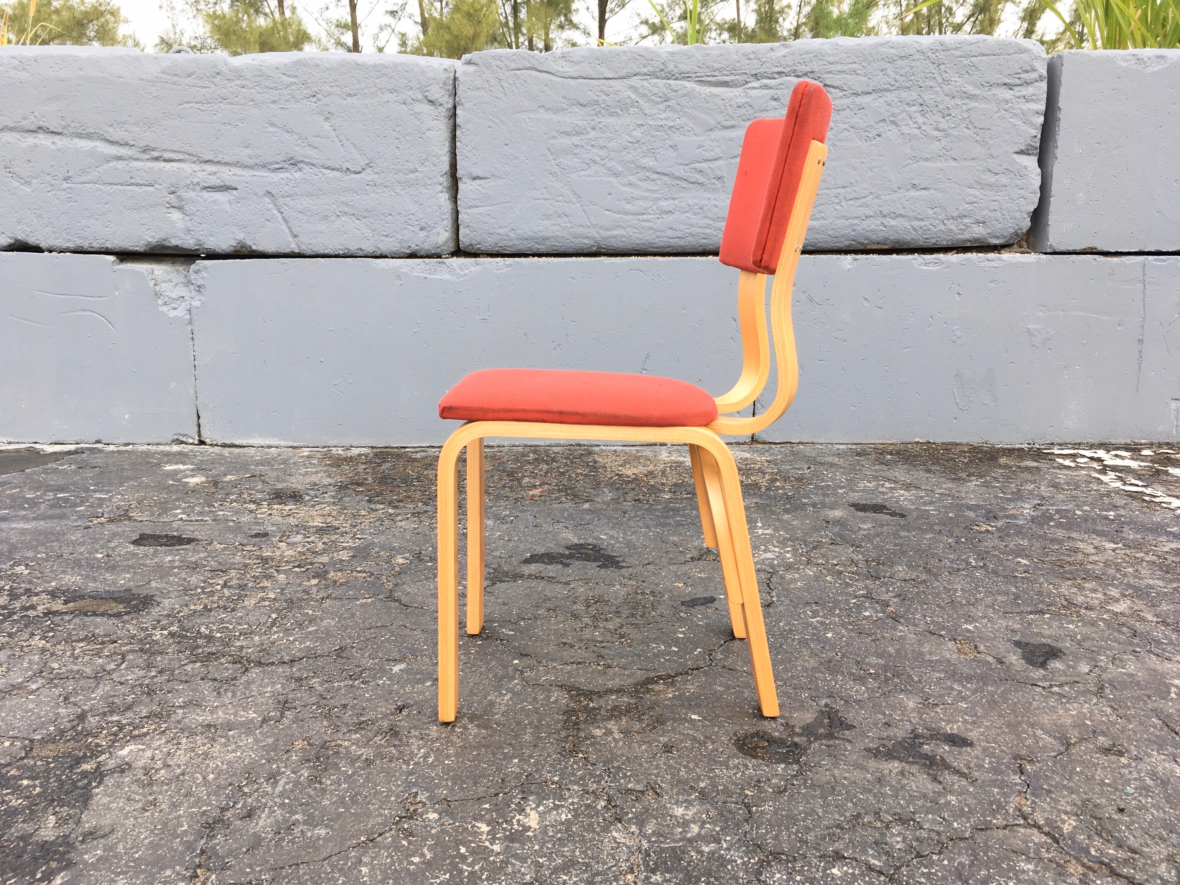 Thonet Dining Chairs, Bentwood and Fabric, Mid-Century Modern 5