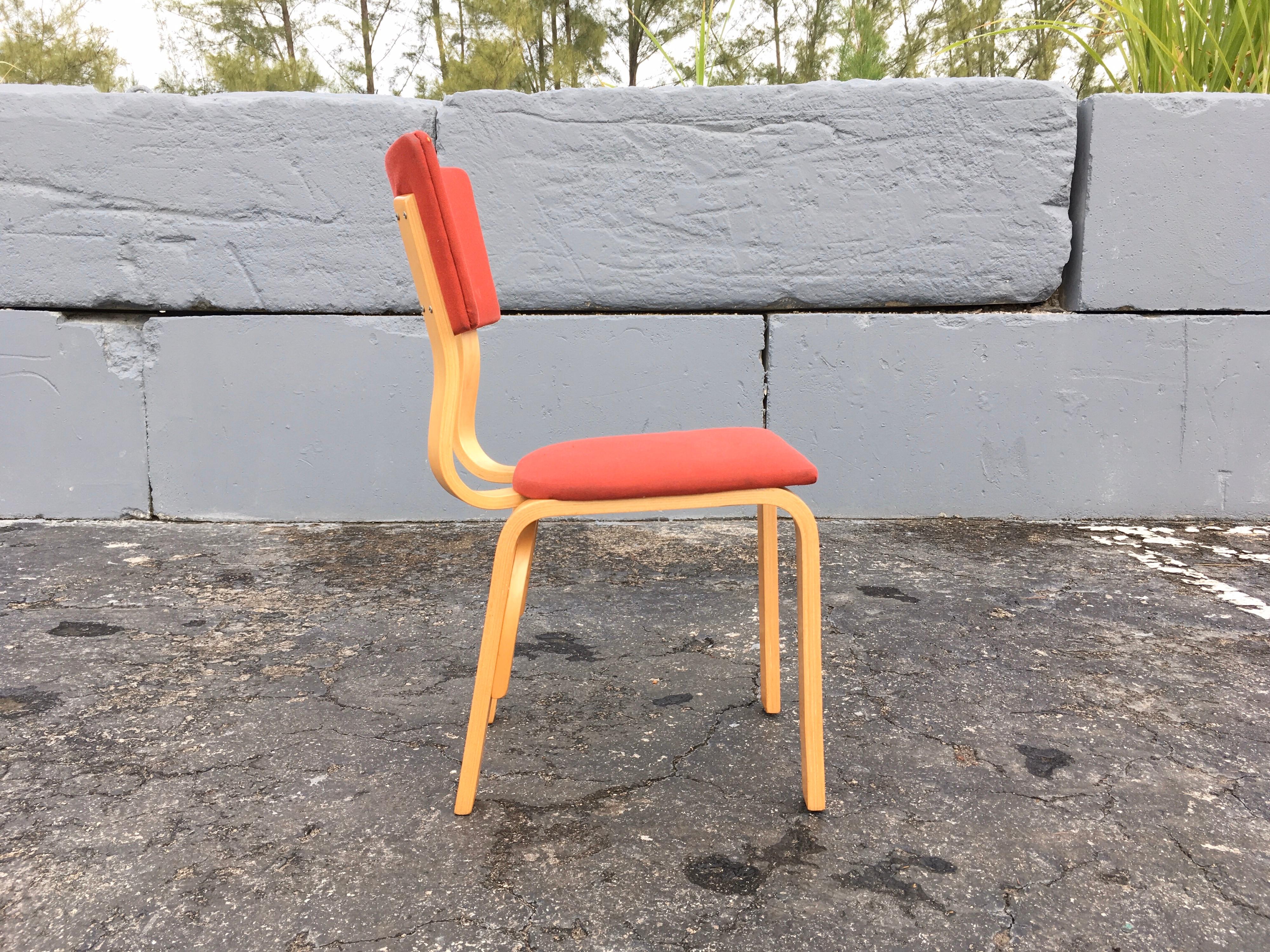 Thonet Dining Chairs, Bentwood and Fabric, Mid-Century Modern 2