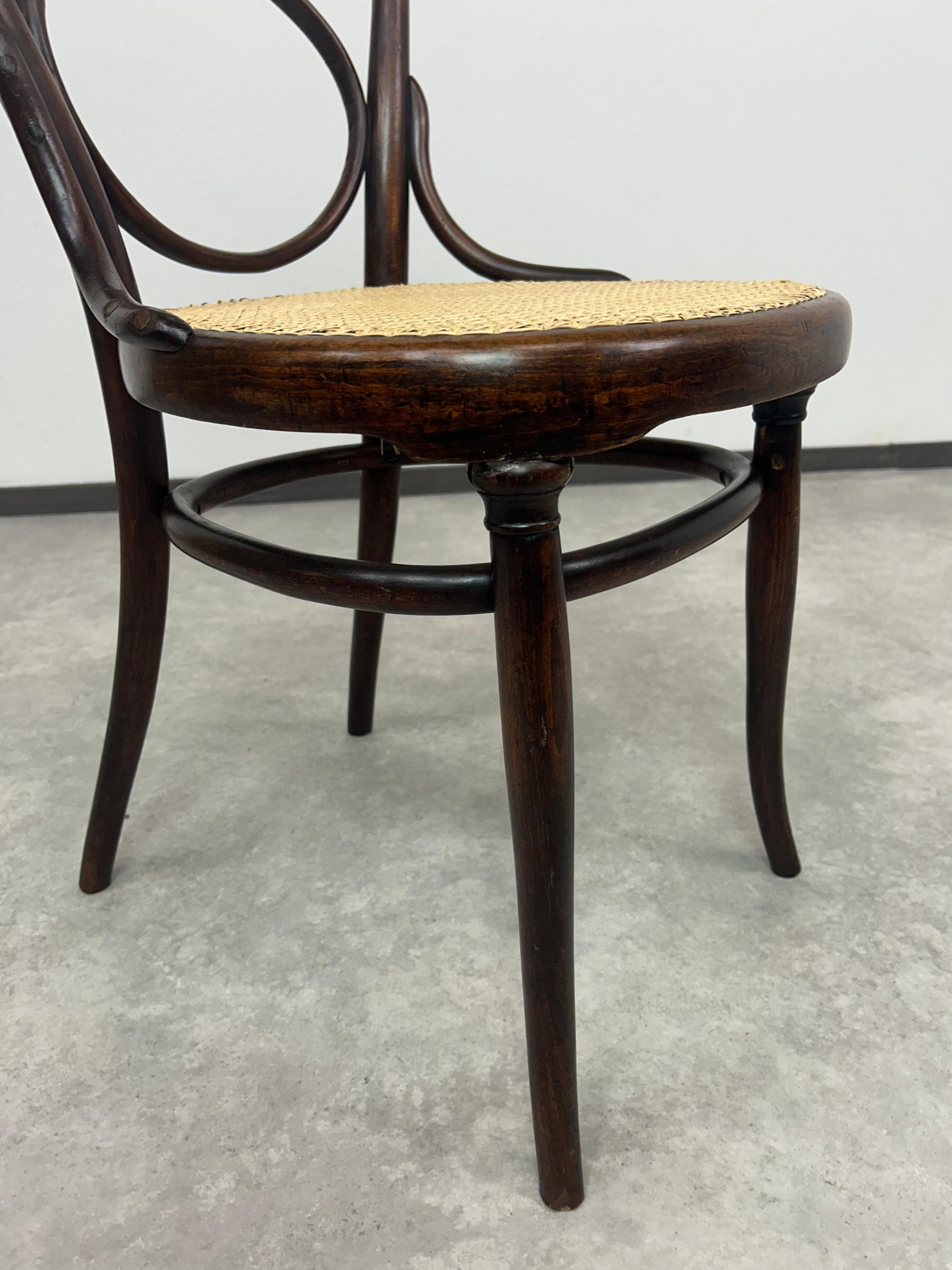 Rattan Thonet dining char no.1 For Sale