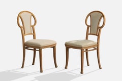 Thonet, Dining Room Chairs, Wood, Fabric, Austria, 1900s