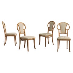 Thonet, Dining Room Chairs, Wood, Fabric, Austria, 1900s