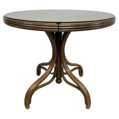 Thonet dining table for 4 people with glass top