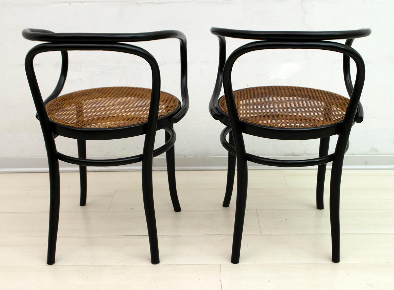 Thonet Early 20th Century Bent Beech and Vienna Straw Chairs, 1920s In Good Condition In Puglia, Puglia