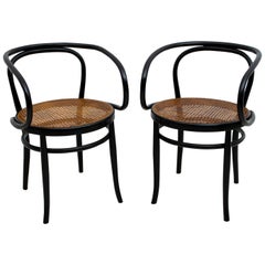 Chaises Thonet du début du 20ème siècle en hêtre courbé et paille de Vienne, années 1920