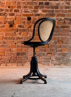 Thonet Ebonized Bentwood Swivel Office Chair Austria, circa 1900