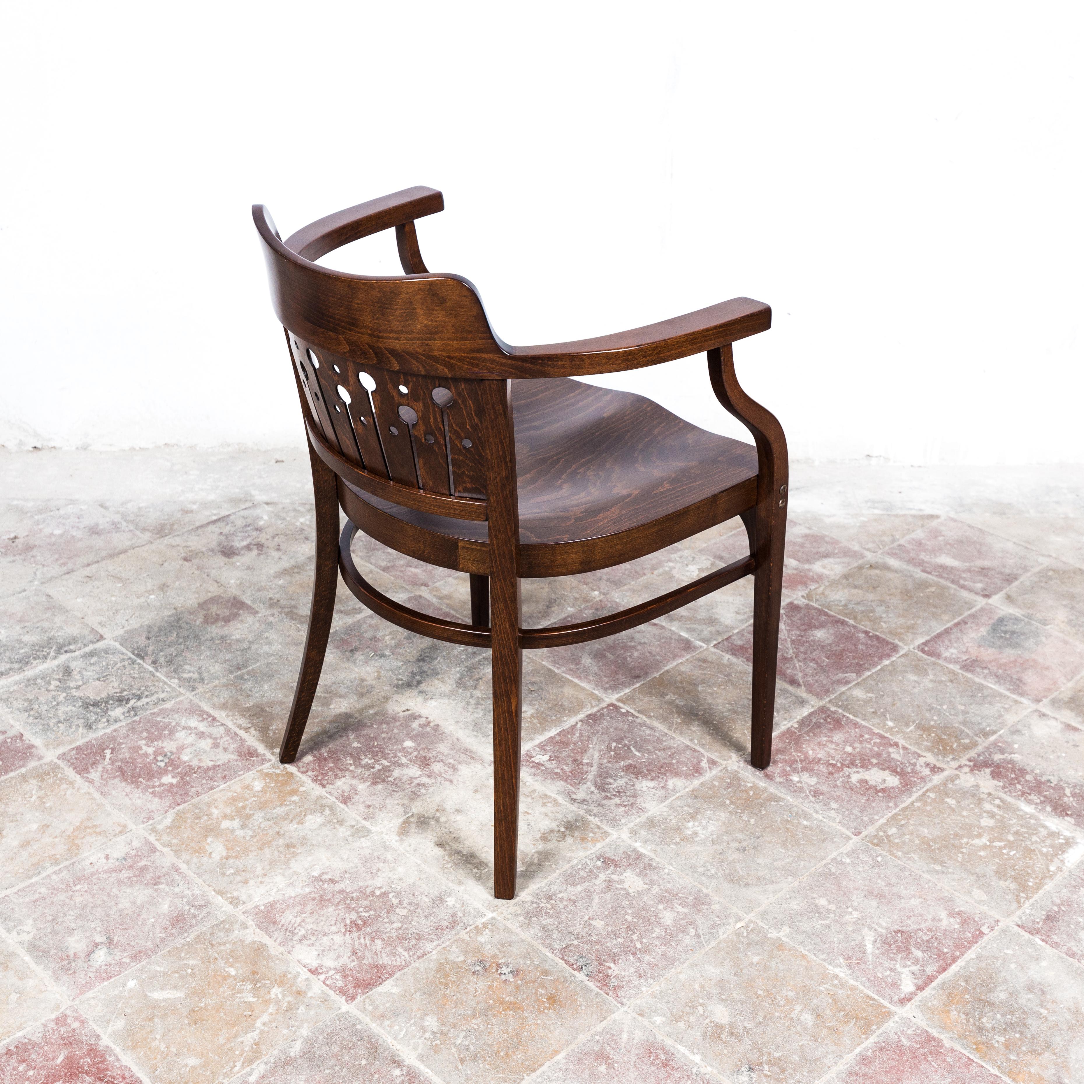 Beech Thonet F 714 Armchair by Otto Wagner