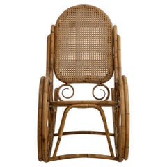 Thonet Faux Bamboo And Rattan Rocking Chair