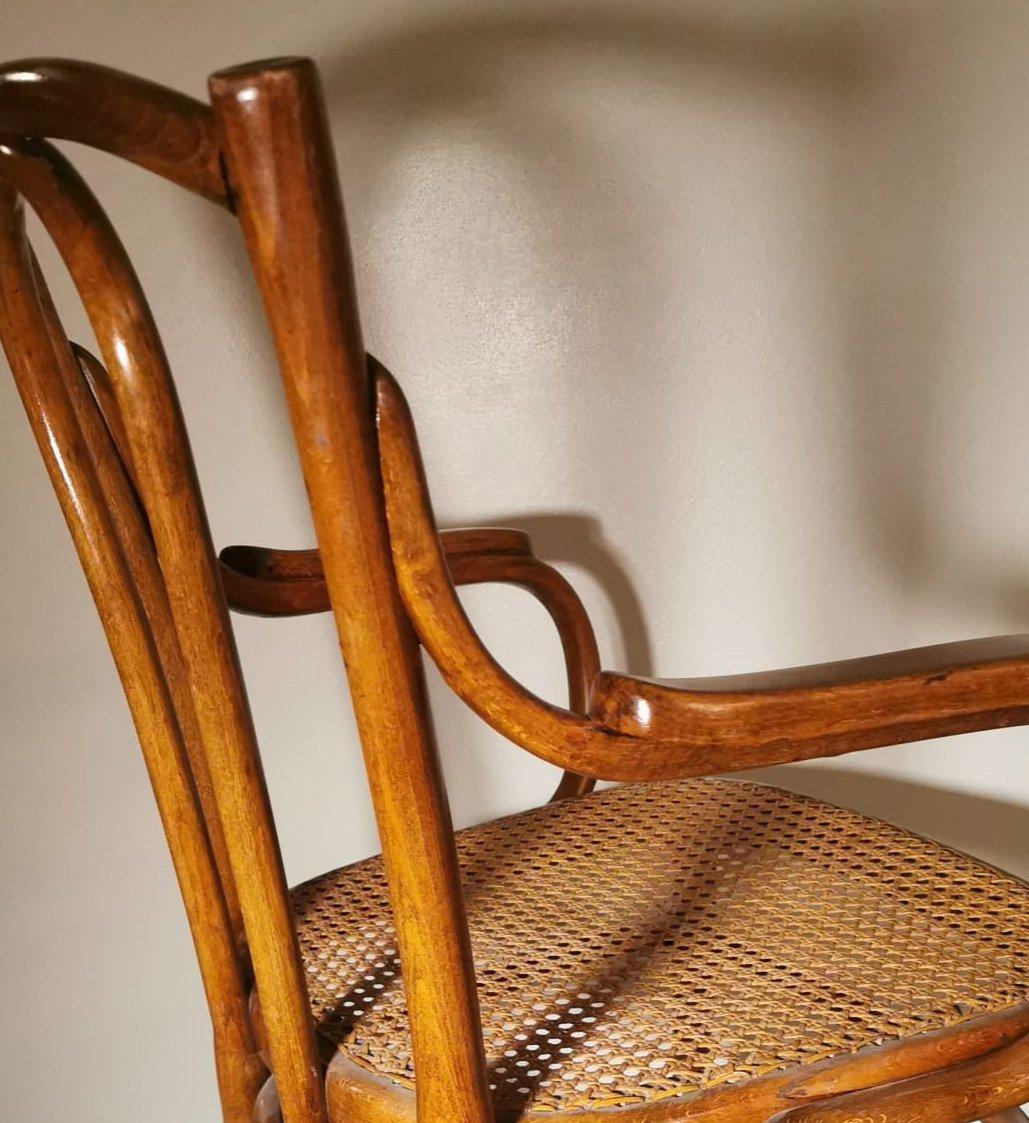 Chaise en bois cintré et paille de Vienne Thonet Gebruder Vienna Gmbh No.56 en vente 3