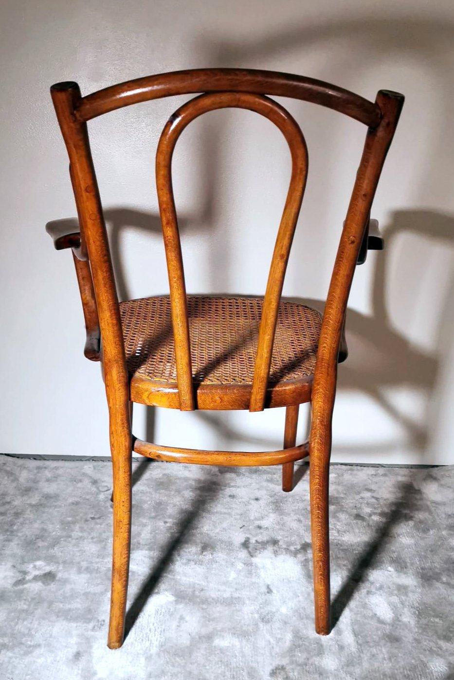 Chaise en bois cintré et paille de Vienne Thonet Gebruder Vienna Gmbh No.56 Bon état - En vente à Prato, Tuscany