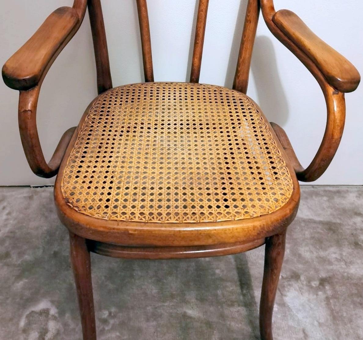 Beech Thonet Gebruder Vienna Gmbh No.56 Bentwood and Vienna Straw Chair For Sale