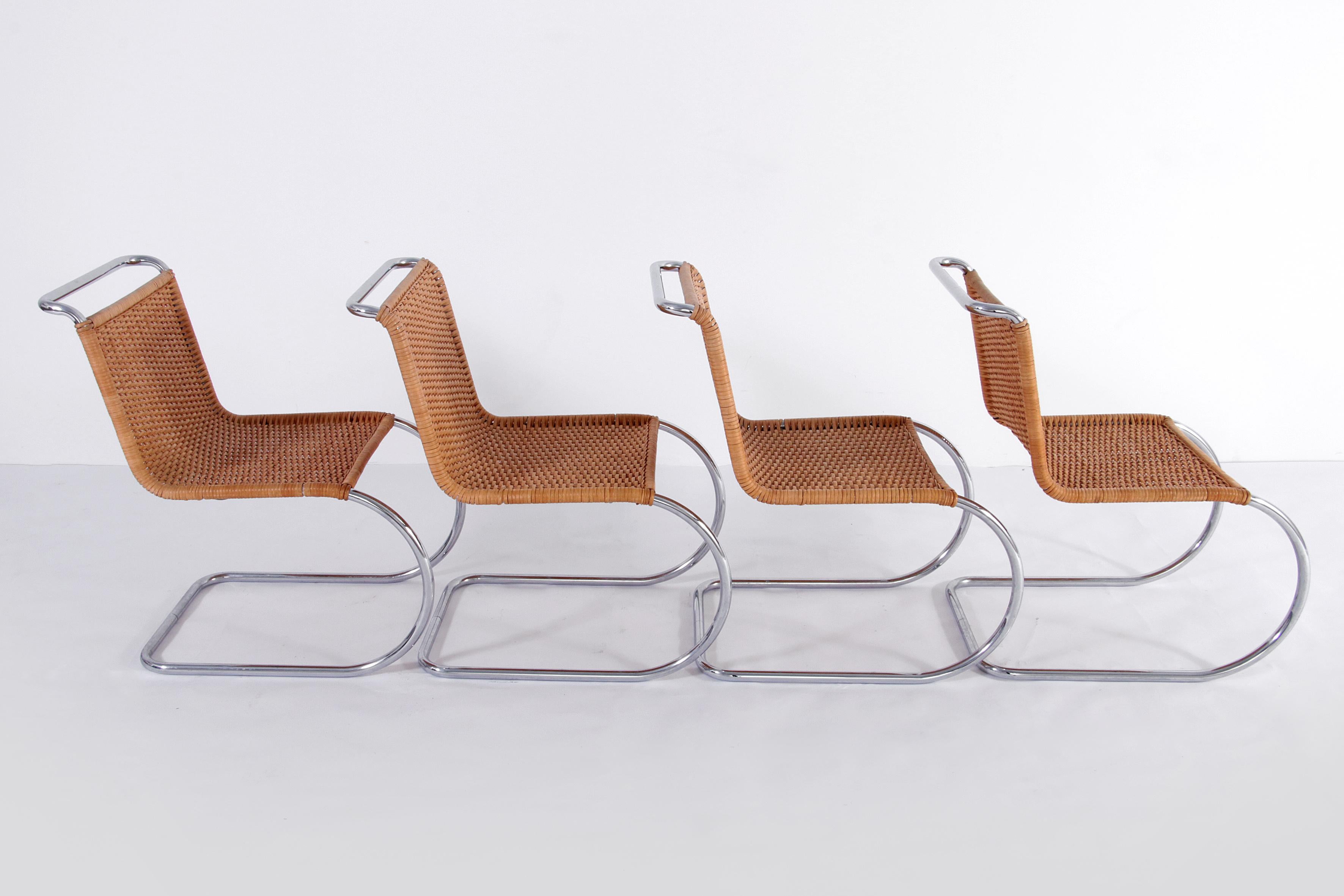 Thonet Iconic Ludwig Mies van der Rohe MR 533 Schwebende Stühle Perfekt (Rattan)